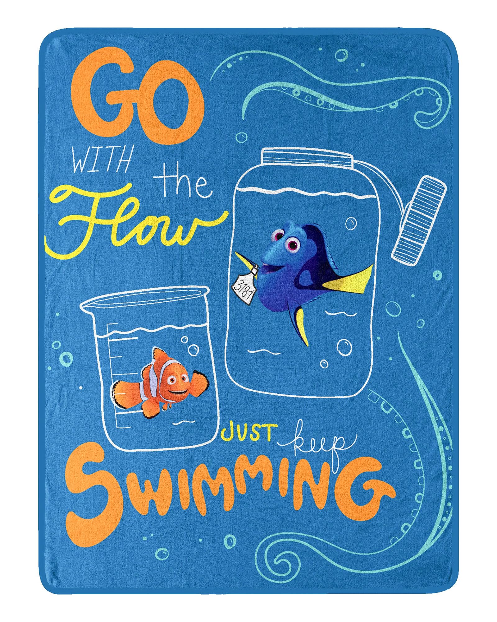 Northwest Finding Nemo Micro Raschel Throw Blanket, 46" x 60", with The Flow