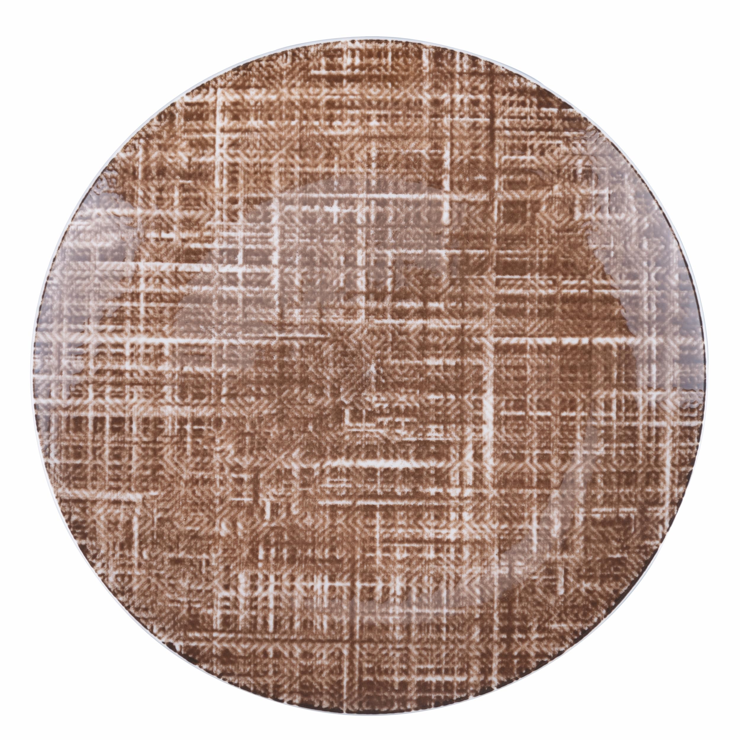 Villa d'Este Home Tivoli 1996 Set of 6 Porcelain Fruit Plate, Brown, Texture