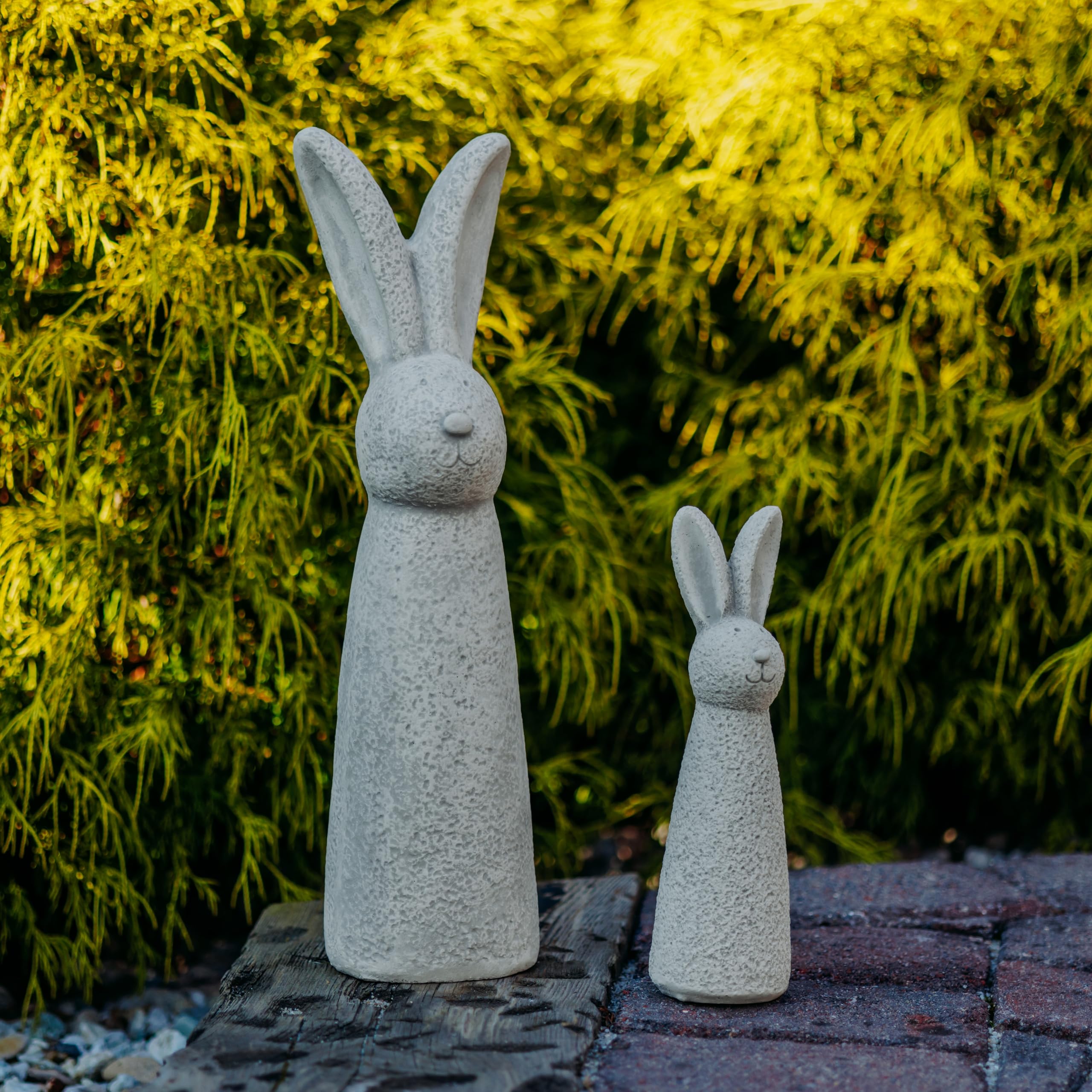 gartendekoparadies.de Hasen Figuren, Steinfiguren, Ostern, Dekorative Skulpturen, frostbeständig für Außenbereich (Hasen-Set)