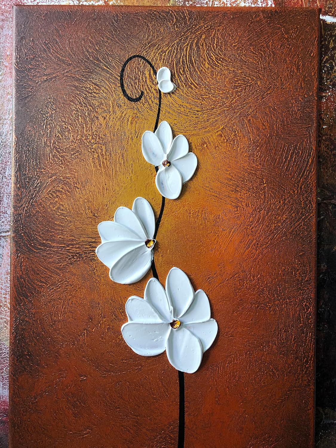 Wieco Art Large Modern Colorful Flowers Artwork 5 Piece 100% Hand Painted Framed Contemporary Abstract Floral Oil Painting on Canvas Wall Art Ready to Hang for Living Room Bedroom Home Decorations 16x32inchx5pcs (40x80cmx5pcs)