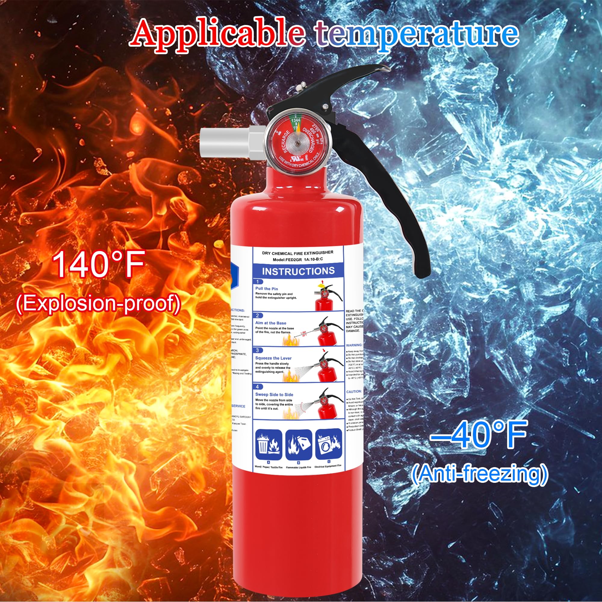 ABC Fire Extinguishers - 2 Pack with Mount -4 ABC Fire Extinguishers - 2 Pack with Mount -4