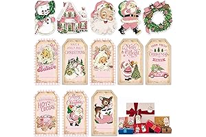 K1tpde 137PCS Pink Vintage Christmas Tags with String
