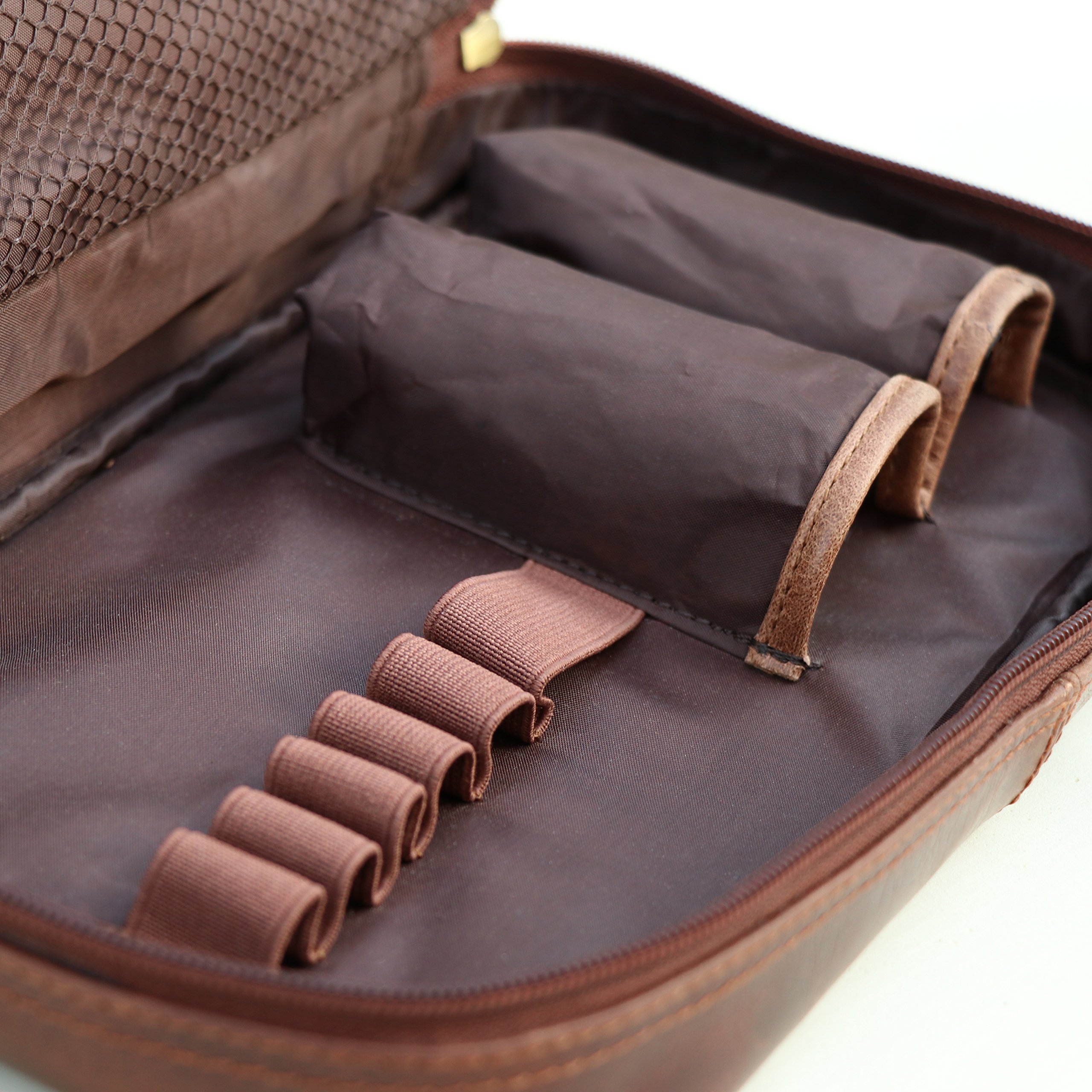 SID & VAIN® borsa toiletry vera pelle vintage ALEX grande borsetta necessaire Toilette pochette beauty case da Viaggio uomo marrone prodotto artigianale