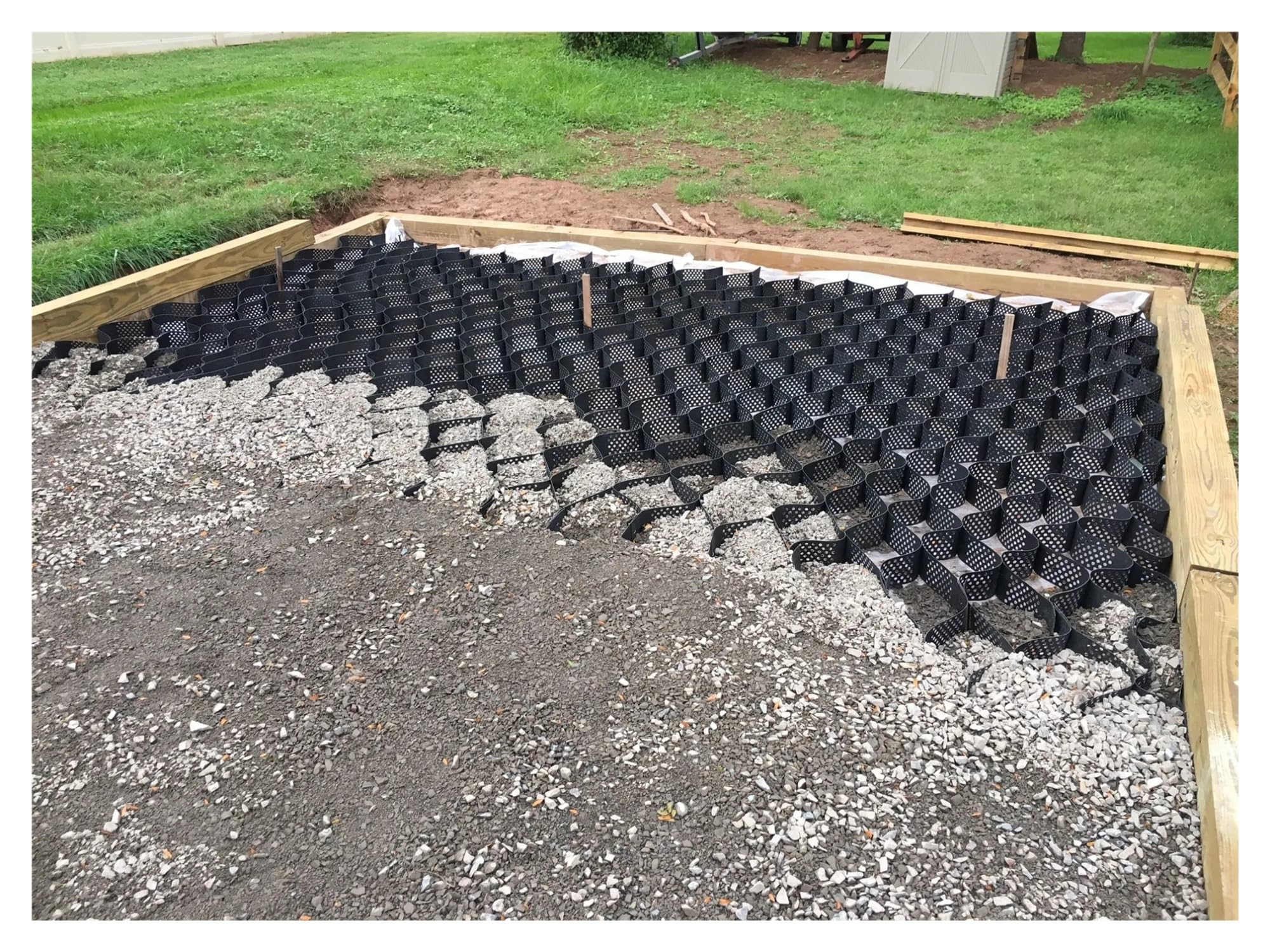 Griglia per il controllo dell'erosione, resistente, per vialetti ripidi e riparazioni stradali, in polietilene, 7,5 cm di altezza, 2 x 10 m