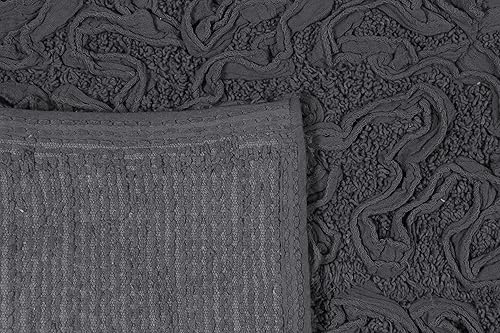 Miniatura 8 de Home Weavers Bell Flower Collection - Tapetes de baño copetudos de 100 % algodón, extrasuaves y absorbentes, antideslizantes, lavables a máquina,