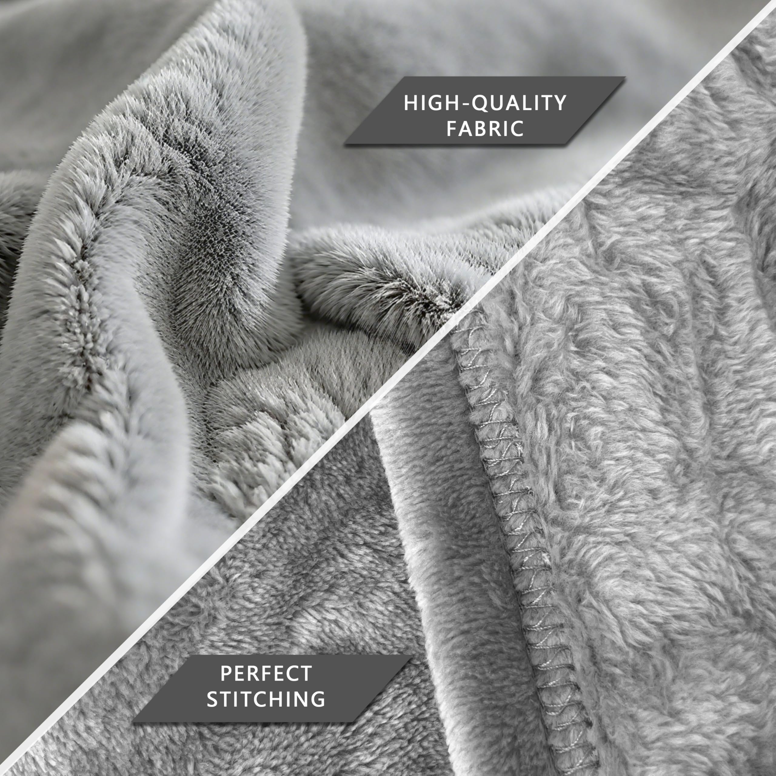 Plaid Dikke Fleece Deken 150x200 cm Donkergrijs Zacht en Warm Dubbele Beddeken en Flanellen Sofa Throw Dubbelzijdig Omkeerbaar