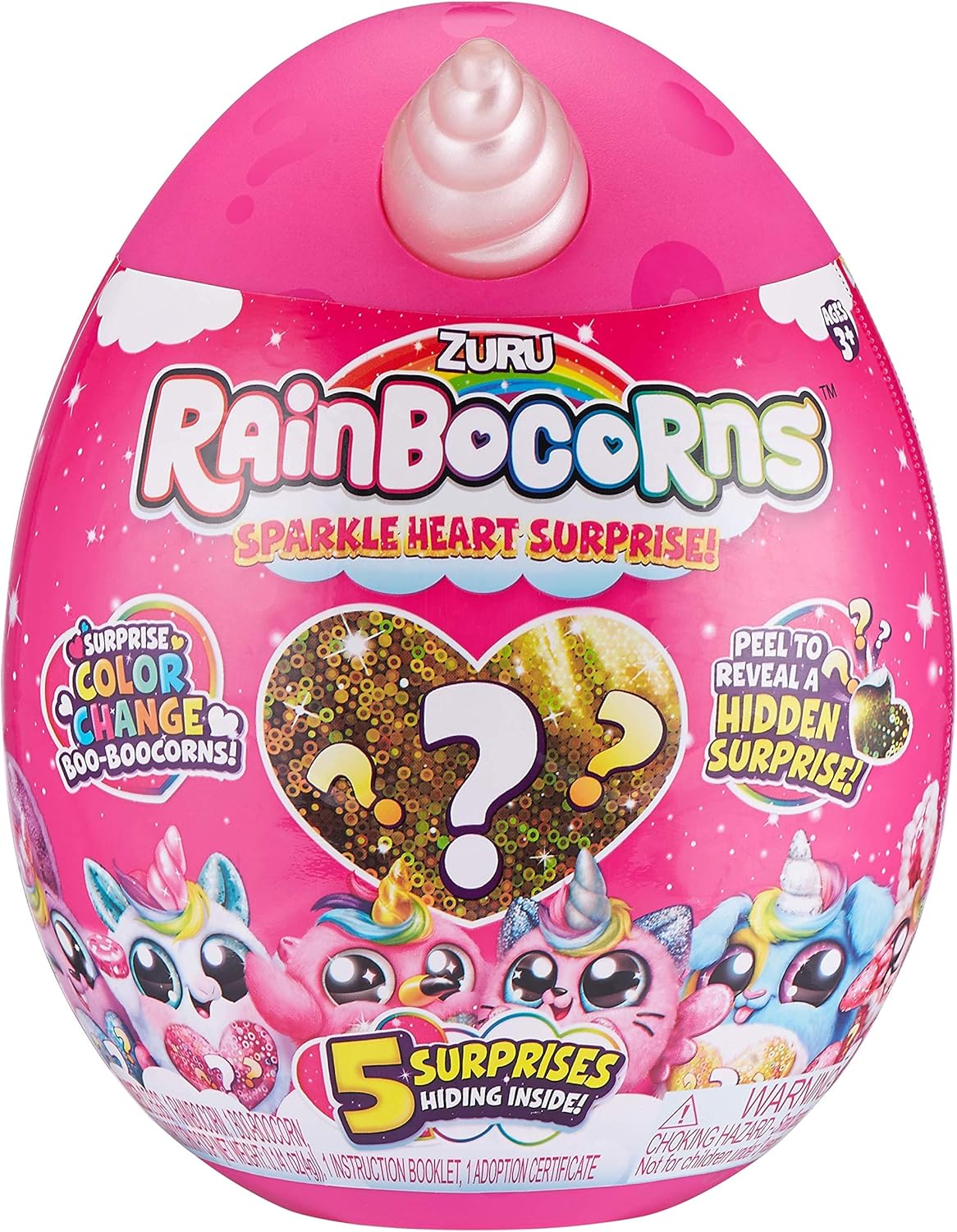 Rainbocorns Sparkle Heart Surprise Mystery Egg Plush by ZURU - Unicorn