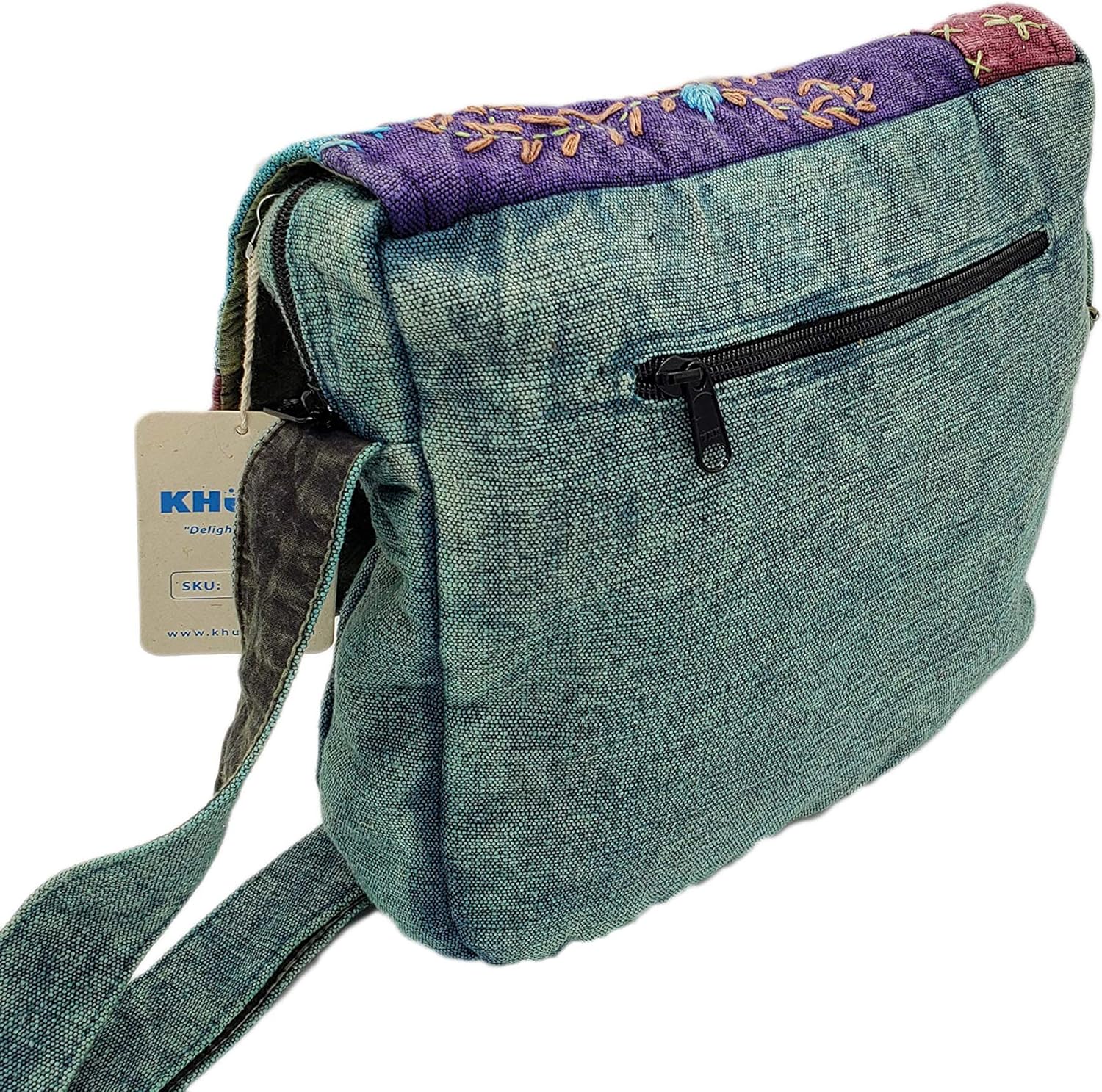 Handmade Cotton shoulder bag, Messenger Style multicolor, hand work Cross body bag. Boho Hobo Bag. - Image 5