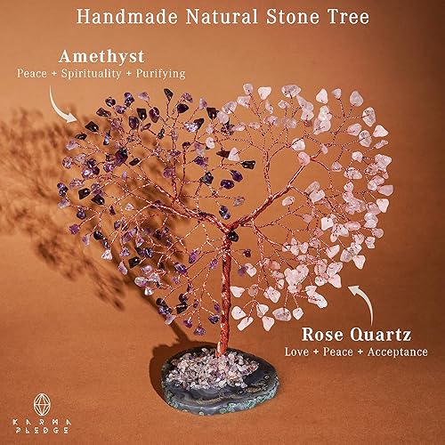Miniatura 97 de Árbol de la vida de cristal curativo de 7 chakras, árboles bonsái hechos a mano para energía positiva, dinero y buena suerte, árbol para decoración