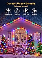 Vista 4 de Luces LED vintage C9 de Navidad para exteriores, cadena de luces C9 de 150 pies con 150 bombillas C9 inastillables, impermeables, conectables, luces