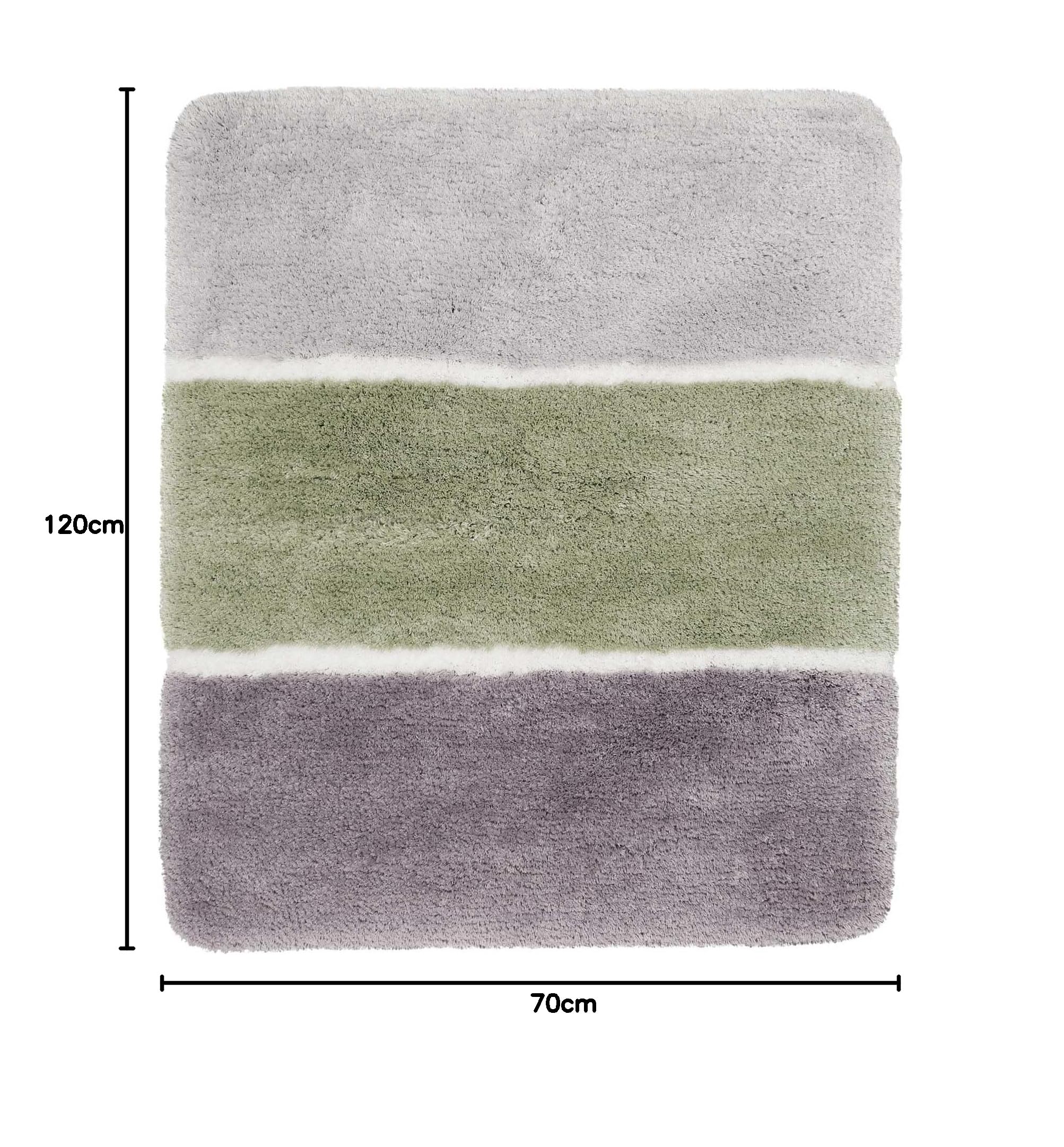 Homie Living Tapis de Bain, Tapis de Bain Moelleux Super Doux l Antidérapant et Lavable Rio Marina (70 x 120 cm, Vert Gris)