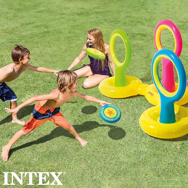 Intex 57510NP - Gioco Del Disco Gonfiabile, Galleggiante, Vinile, Multicolore, 178x102x104 cm - 3