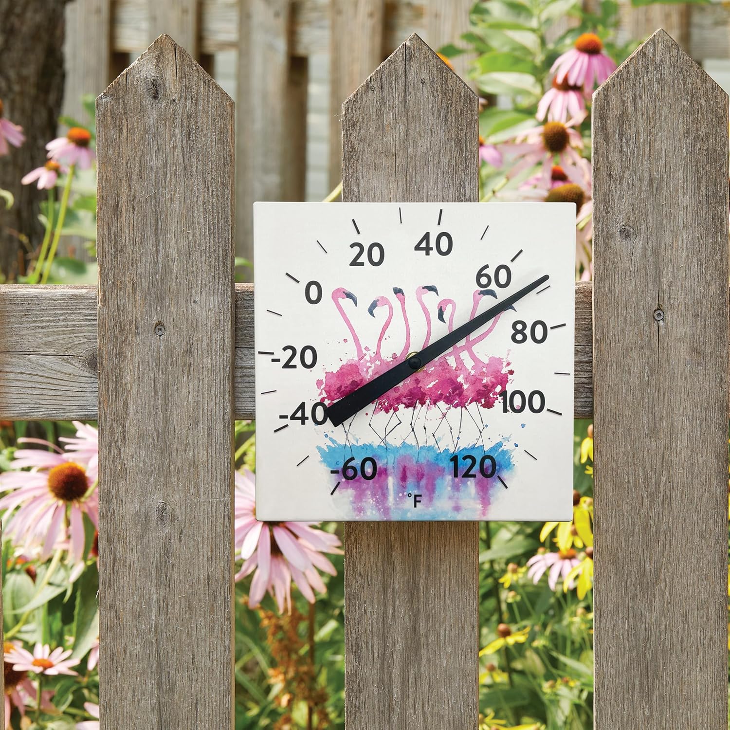 Taylor 8 Inch Decorative Ceramic Flamingo Tabletop Thermometer