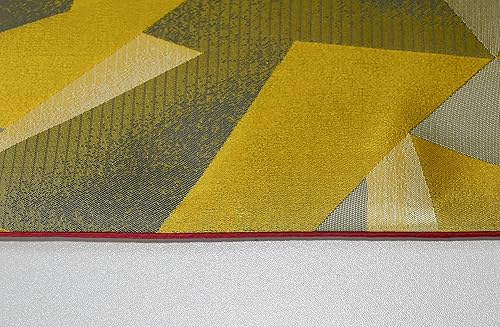 Miniatura 6 de HoliSelear Camino de mesa geométrico amarillo dorado de varios tamaños, exquisito camino de mesa de 48 pulgadas de largo, 13 x 48 pulgadas, para