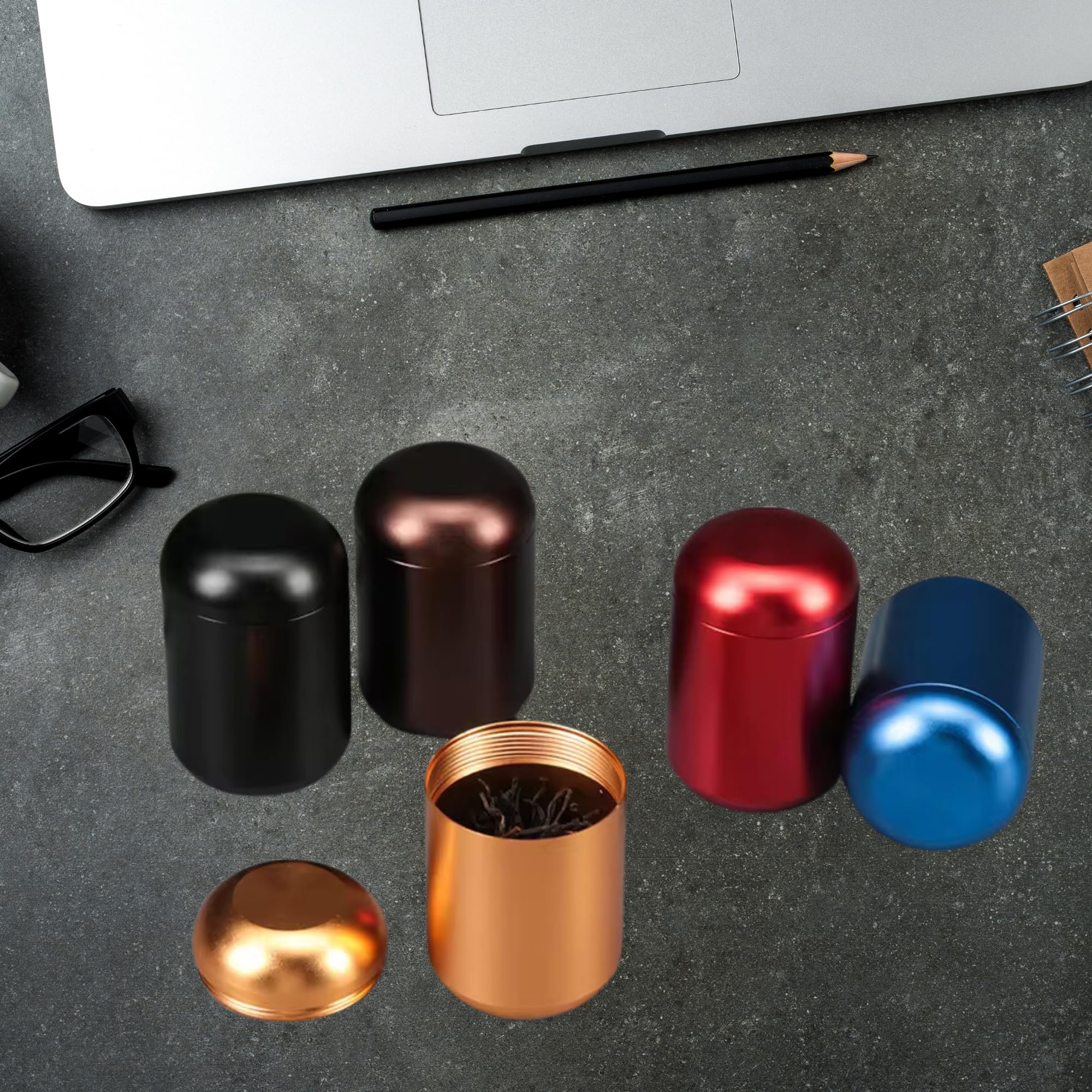 2.7oz Mini Tea Tin Canister (Black) thumbnail 8