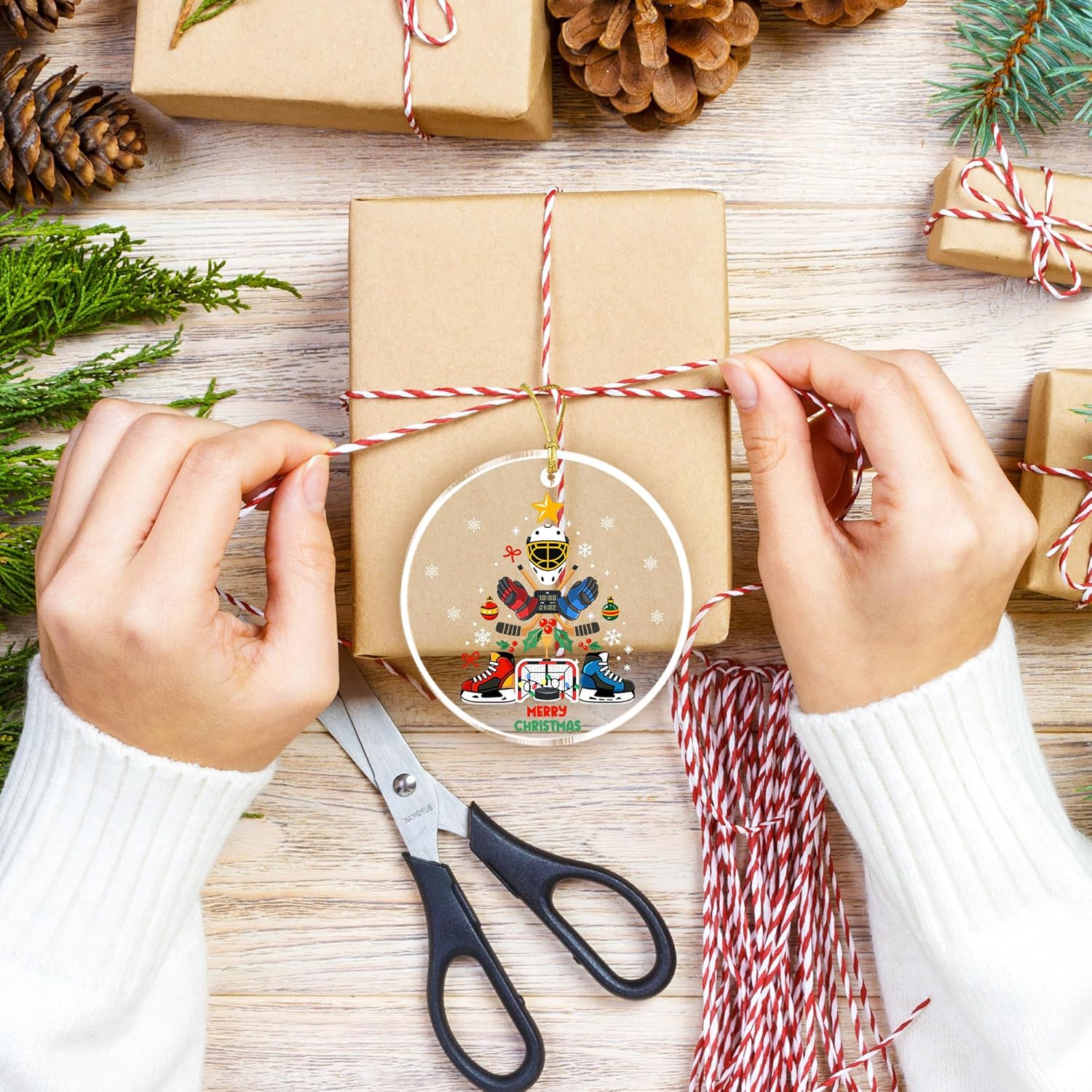 Hockey Christmas Ornament 2025 – Funny Ice Hockey Ornament for Players, Coaches, Fans – Hockey Ornaments for Christmas Tree – Field Hockey & Goalie Gear Gift for Teens, Boys, Men - Image 7