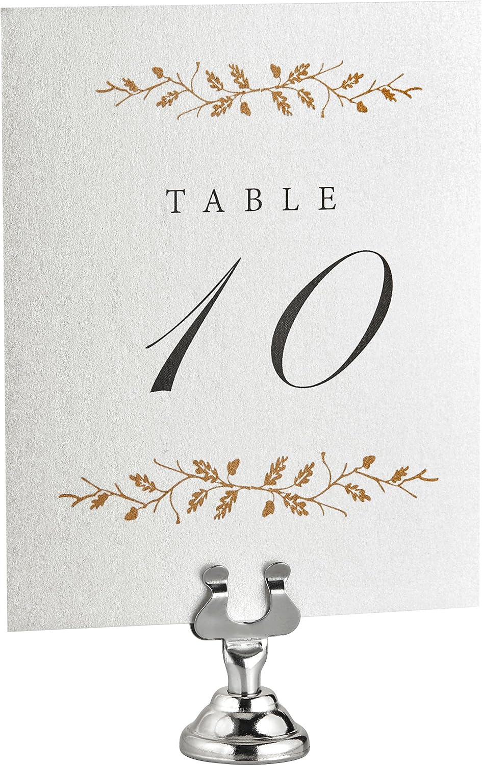 Alpine Industries Place Card Holder - Harp Style Table Name Place Card Holder- Tabletop Number, Photo, and Menu Stand - Great for Restaurants, Weddings Banquets - Silver (Pack of 12)