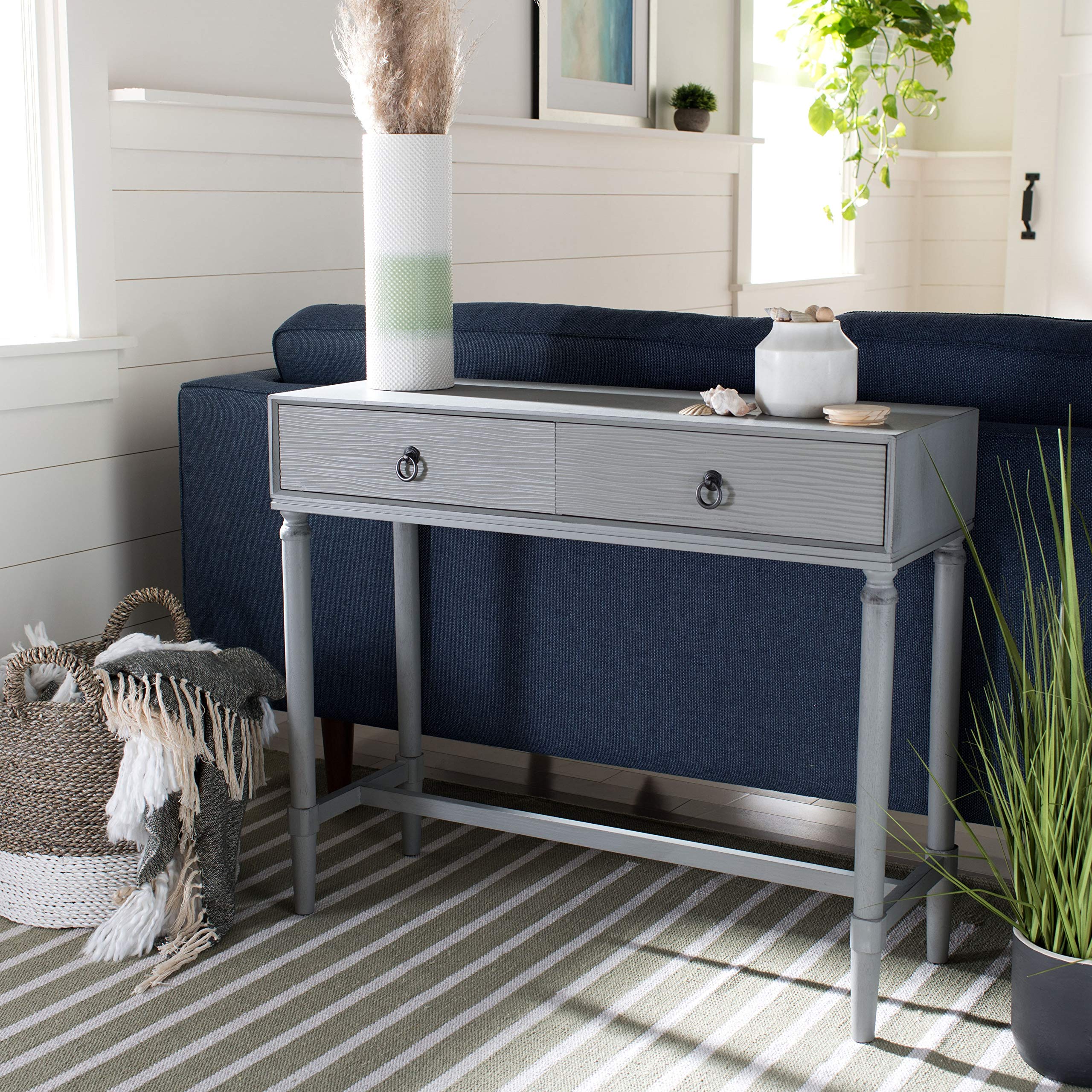Safavieh Home Collection Aliyah Distressed Grey 2-Drawer Console Table