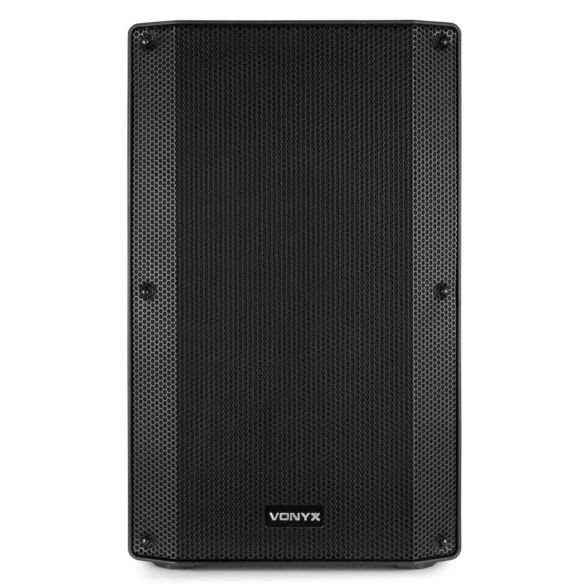 VONYX VSA15 Enceinte Active Amplifiée 15" - Puissance 1000 Watts Max, Entrées Guitare, Ligne et Micro, Moniteur de Scène, Structure Robuste Idéale pour Le Transport et Une Utilisation Mobile