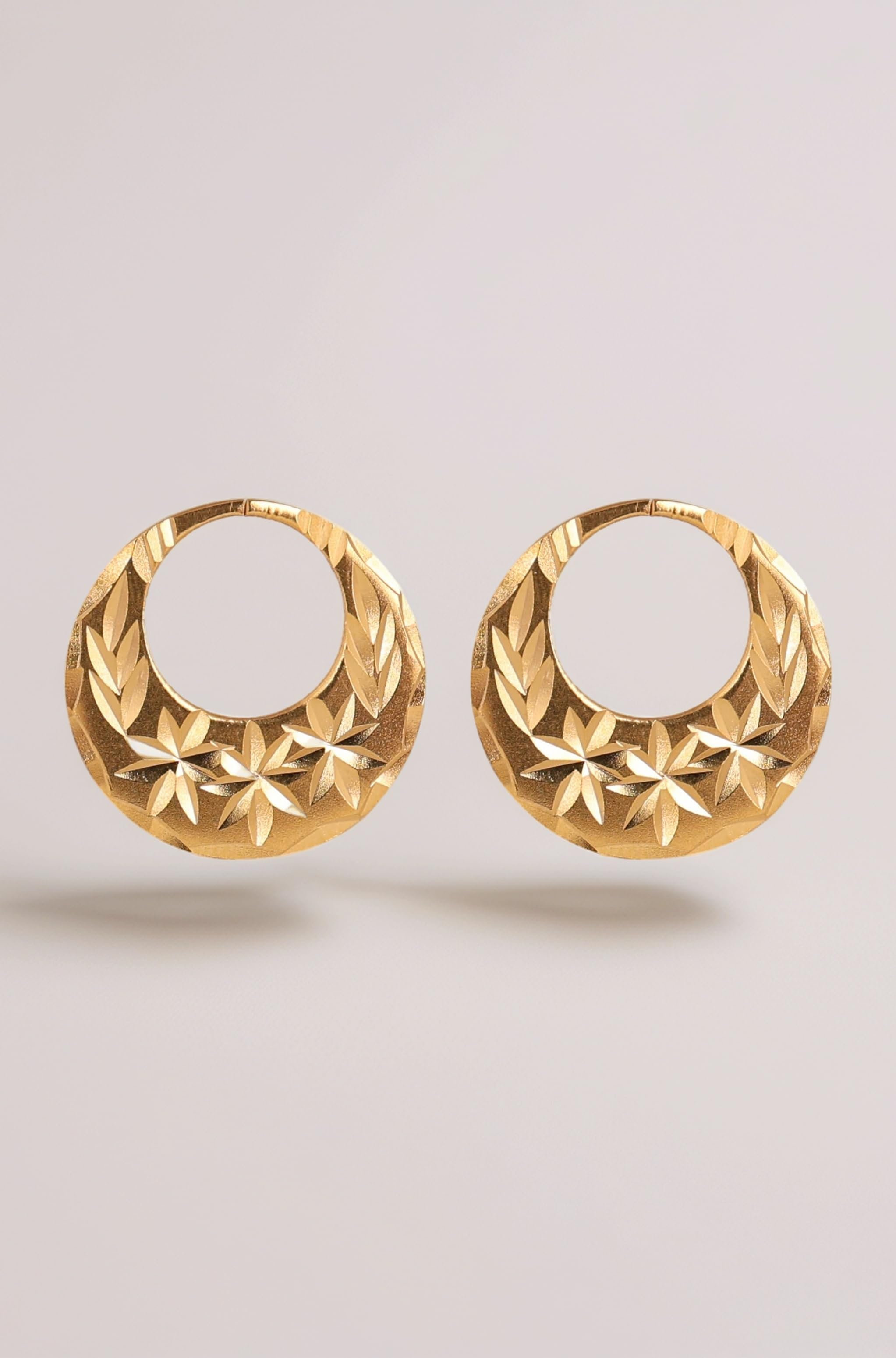 1 Micron 22K Gold Plated Nattiyan Earrings For Men's Panjabi Boy | Gold Plated Brass Material Golden Hoop Studs Earrings Bali For Mens Fashion's