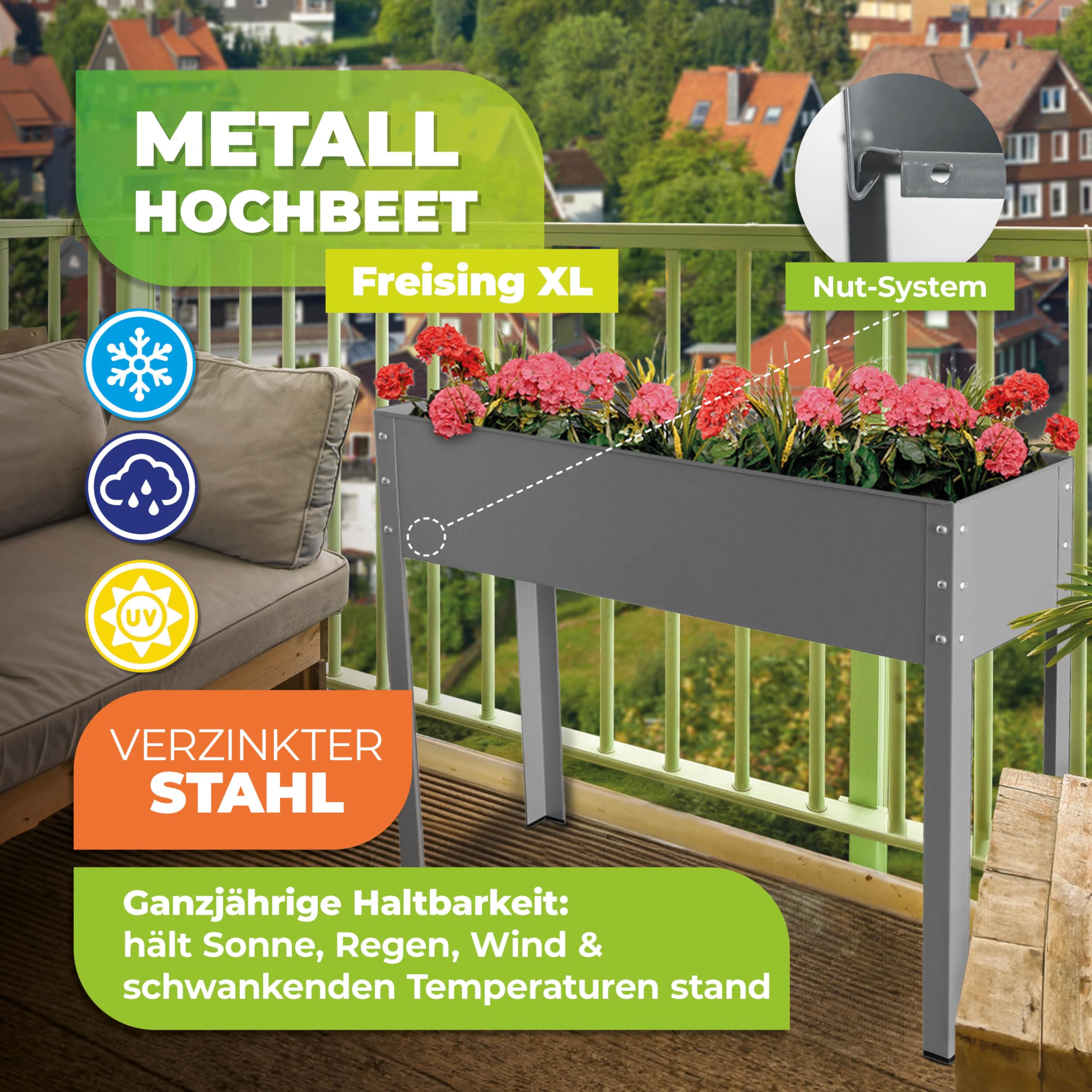 Bio Green Aiuola rialzata in Metallo Freising-XL