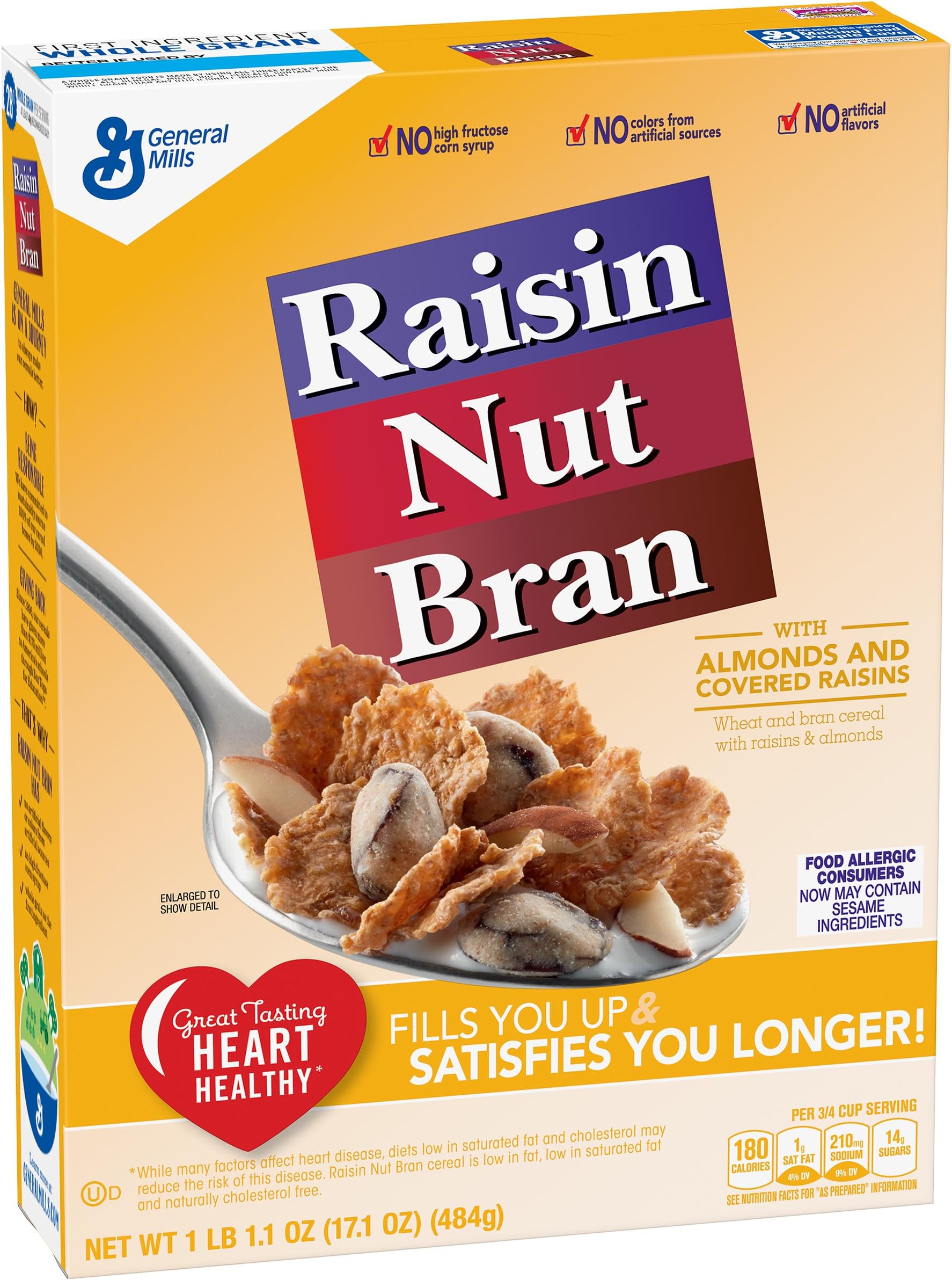 Raisin Nut Bran Cereal, with Whole Grain Flakes, 17.1 oz