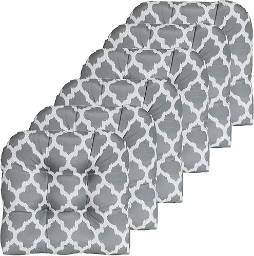 Cojines para silla de exteriores y patio, cojines prémium con relleno grueso y cómodo de fibra, funda de asiento capitoné de 19 x 19 pulgadas,