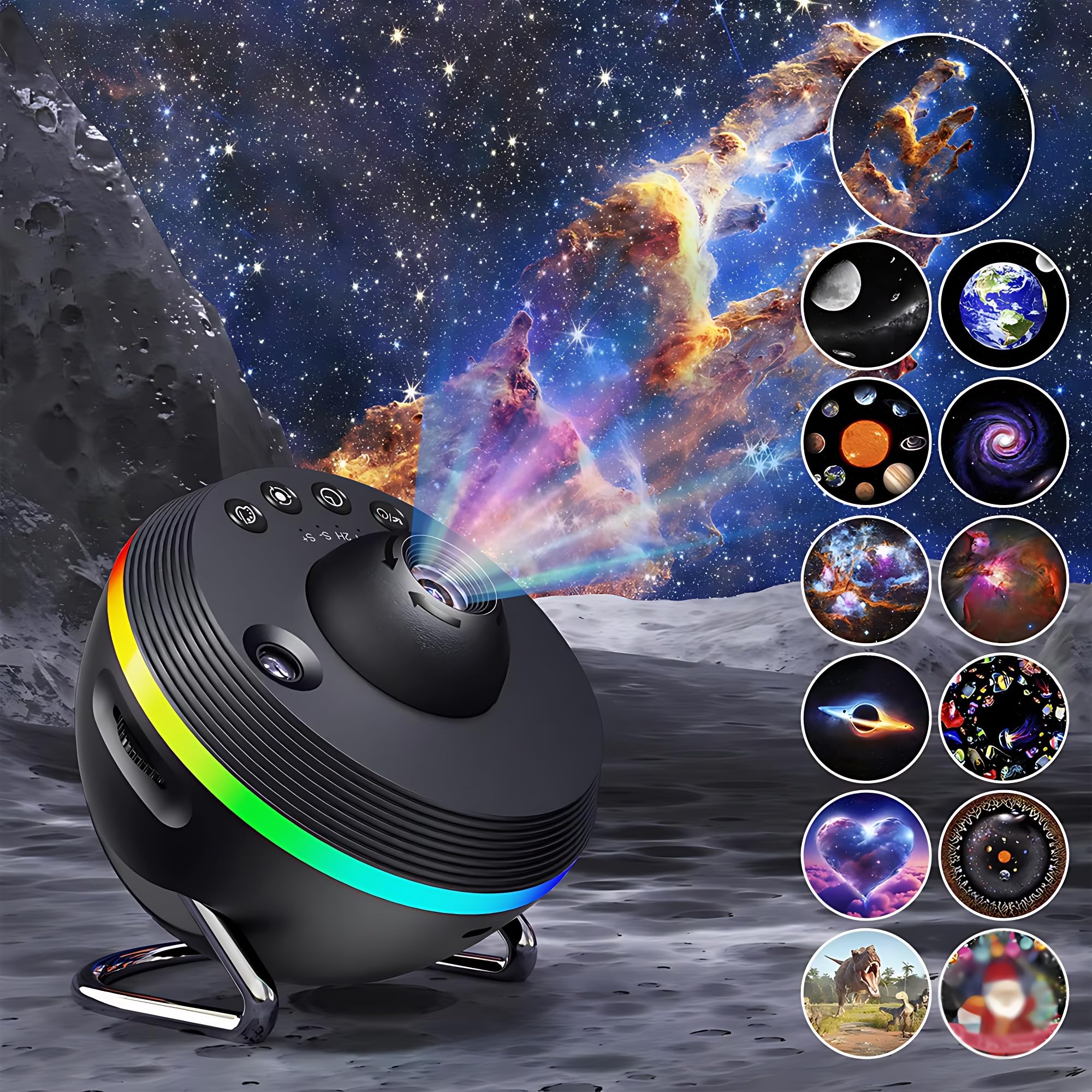 Projecteur galaxie 13 en 1 avec veilleuse étoile USB pour chambre