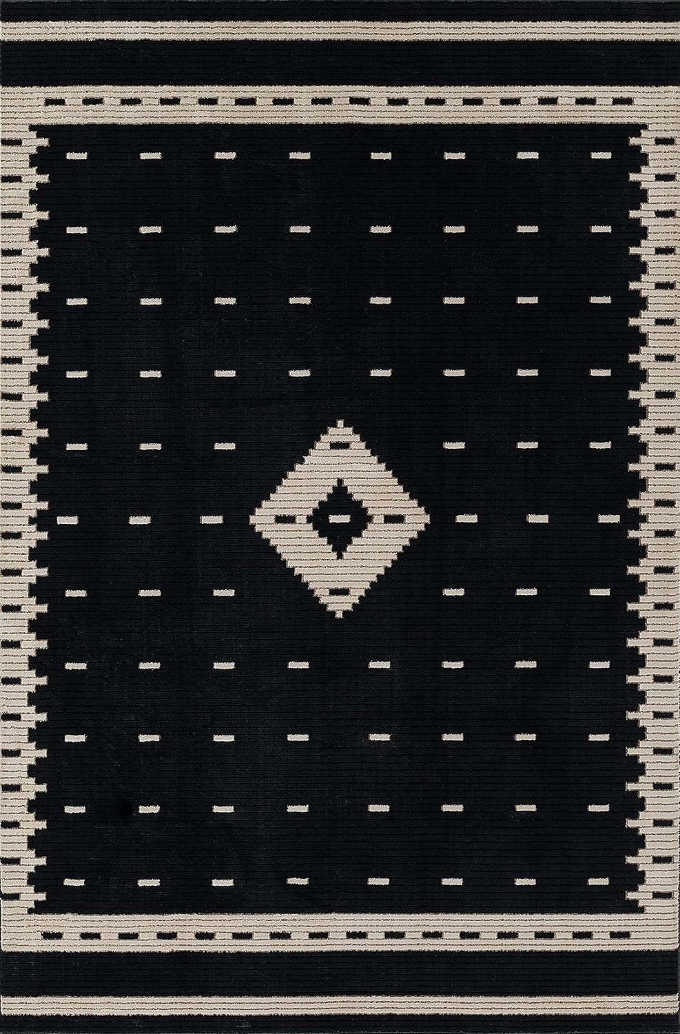 Momeni Noho Polyester Area Rug, Black, 2' X 3'