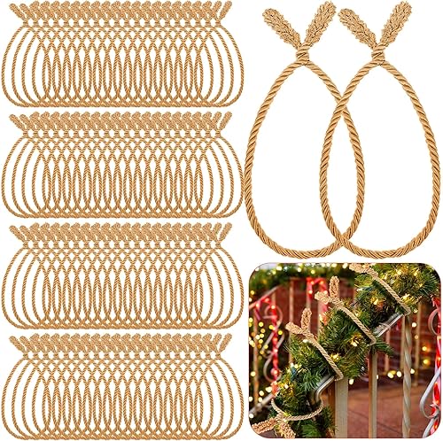 Miniatura 11 de Zhengmy 20 lazos de guirnalda de Navidad extra largos de 25 pulgadas, lazos decorativos de Navidad para barandilla, reutilizables, flexibles