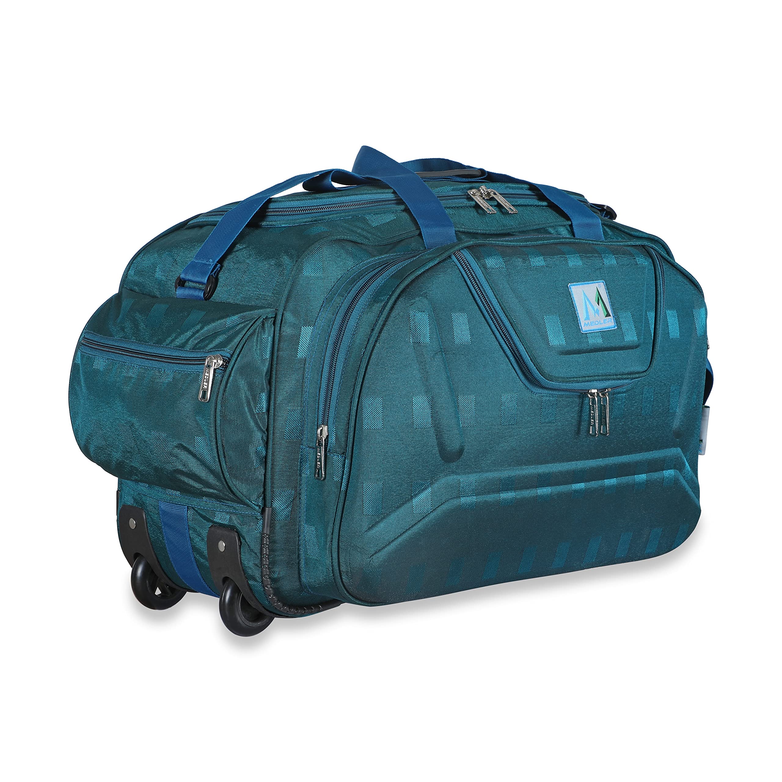 M MEDLER Epochbox Polyester 55 litres Waterproof Strolley Duffle Bag- 2 Wheels - Luggage Bag (Turquoise)