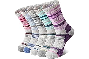 eNERWEAR 4-Pack Women's Merino Wool Thermal Warm Hiking Trail Crew Sock