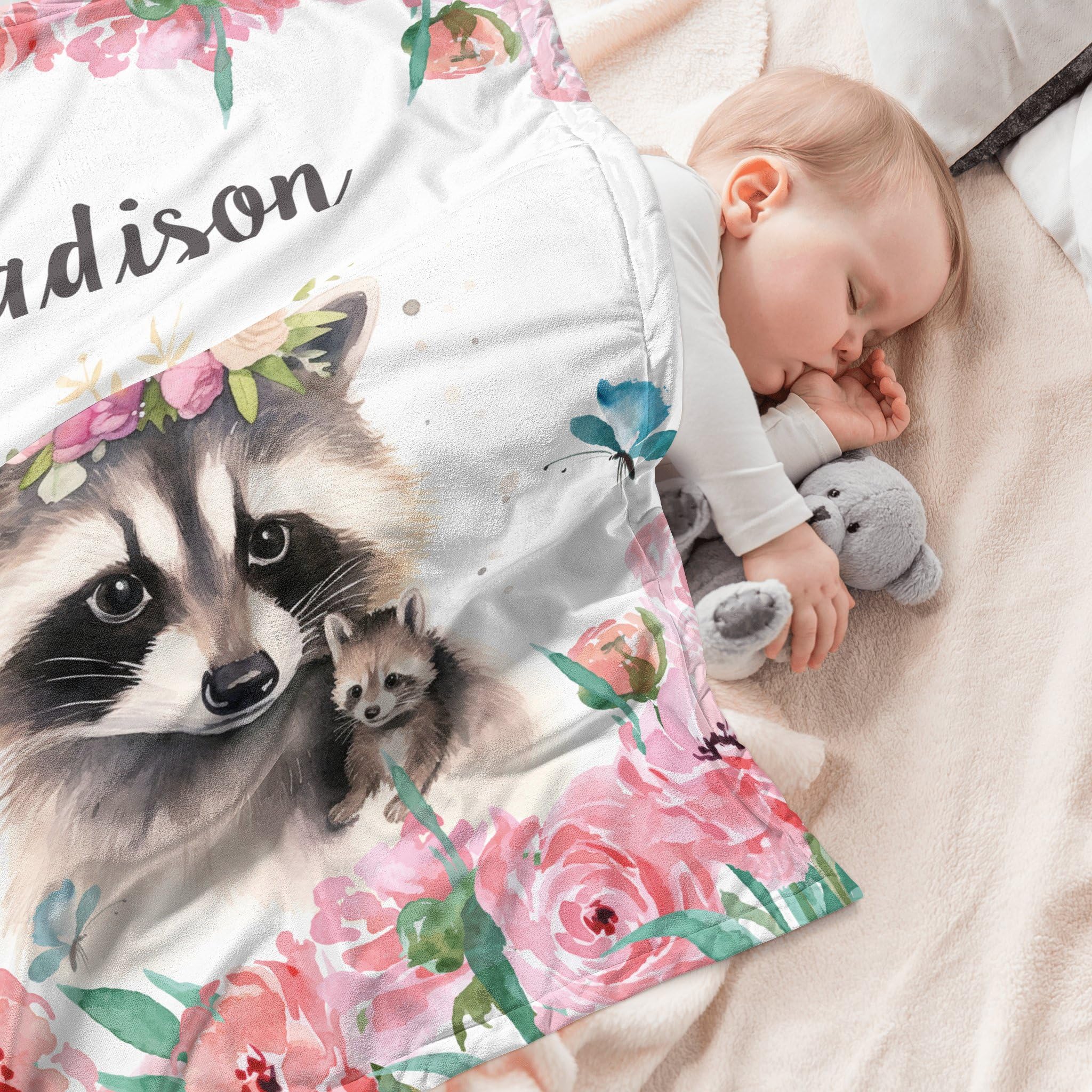 raccoon baby blanket