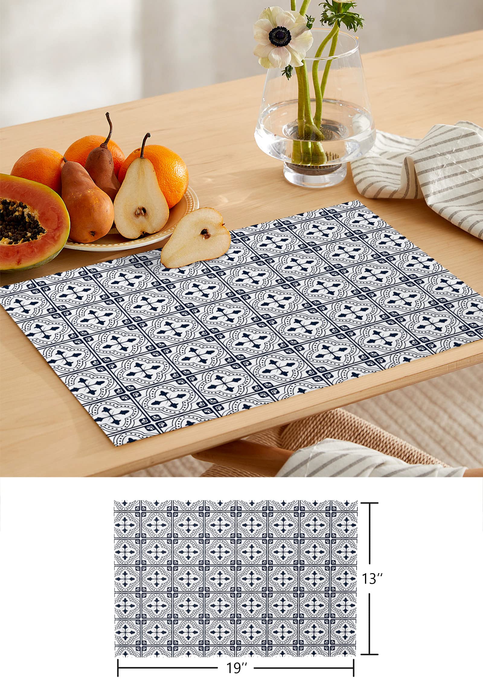 Amazon.co.jp: コットンリネン ランチョンマット 6 枚セット おしゃれ