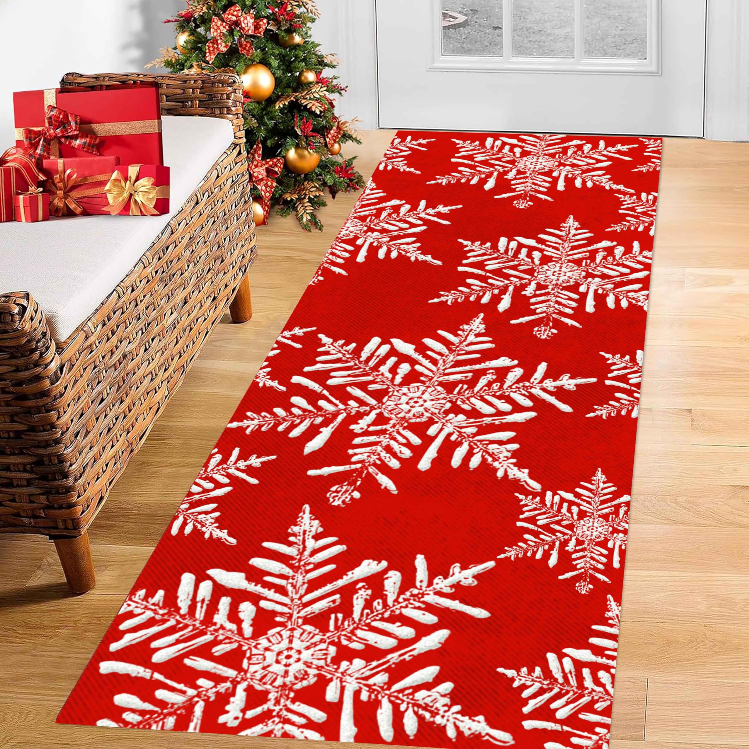 Tapis De Couloir Flocon De Neige, étoiles Festives De Noël