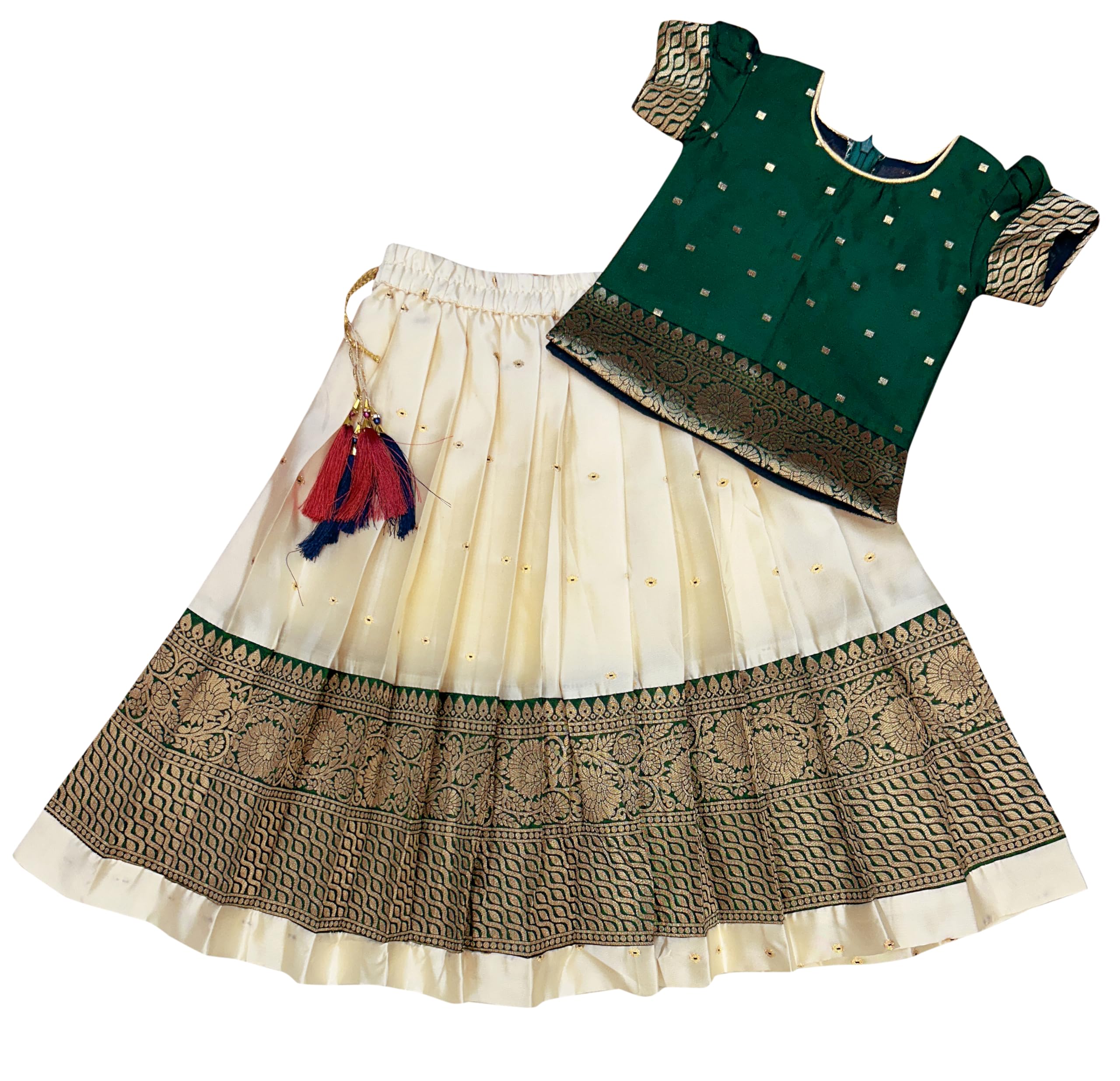 FELIZ THE DESIGNER STUDIOKids South Indian Baby girls Pattu Pavadai Lehenga Choli set