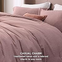 Vista 194 de Bedsure - Juego de edredón tamaño matrimonial de 3 piezas, teñido catiónico azul marino, ropa de cama para todo el año, 1 edredón de 82 x 86