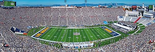 Miniatura 2 de MasterPieces Rompecabezas deportivo de 1000 piezas, diseño panorámico de Los Angeles Rams de la NFL, vista central, 13 x 39 pulgadas