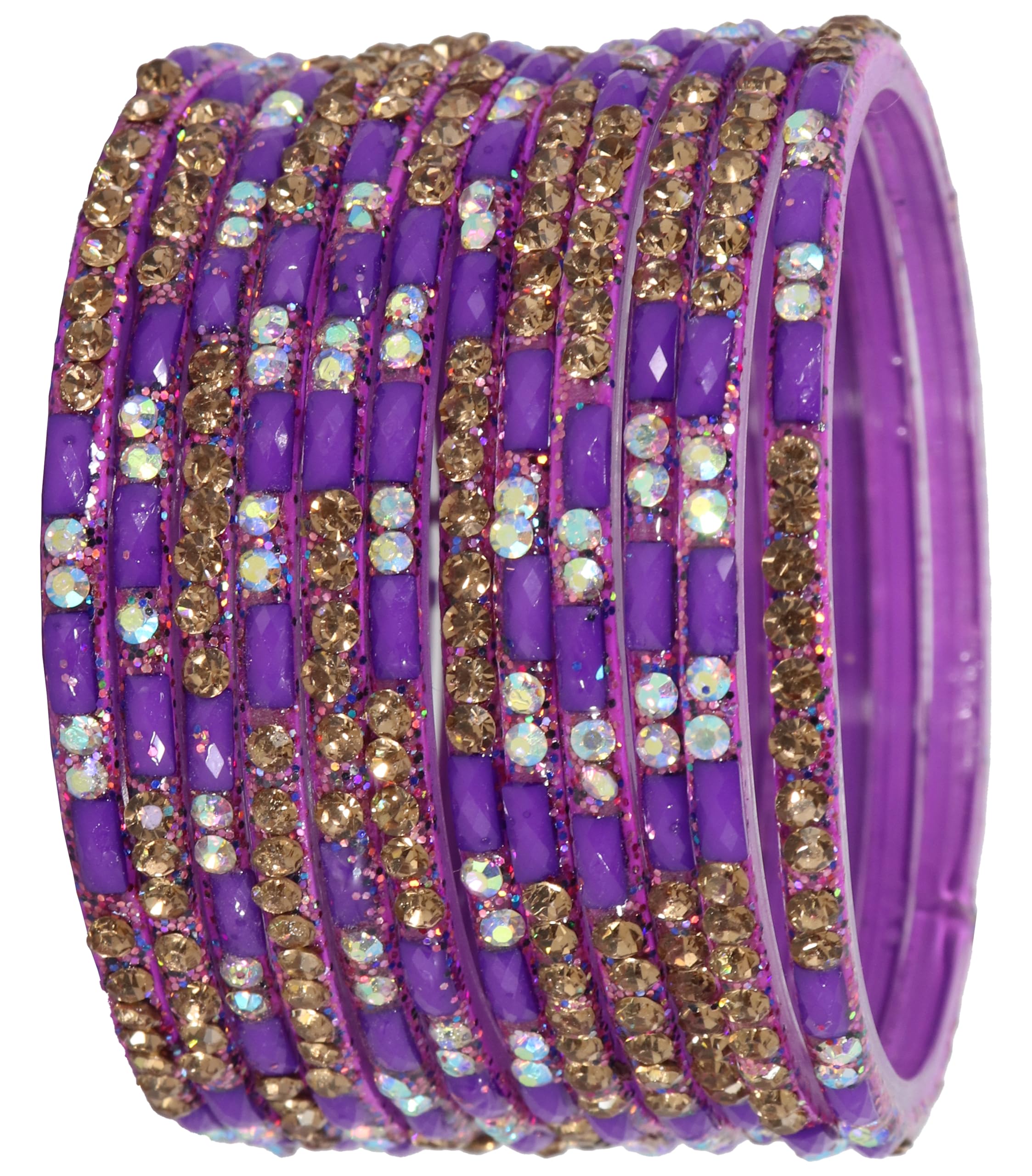 Purple Stone Glass Bangles Kaanch ki Choodiyan