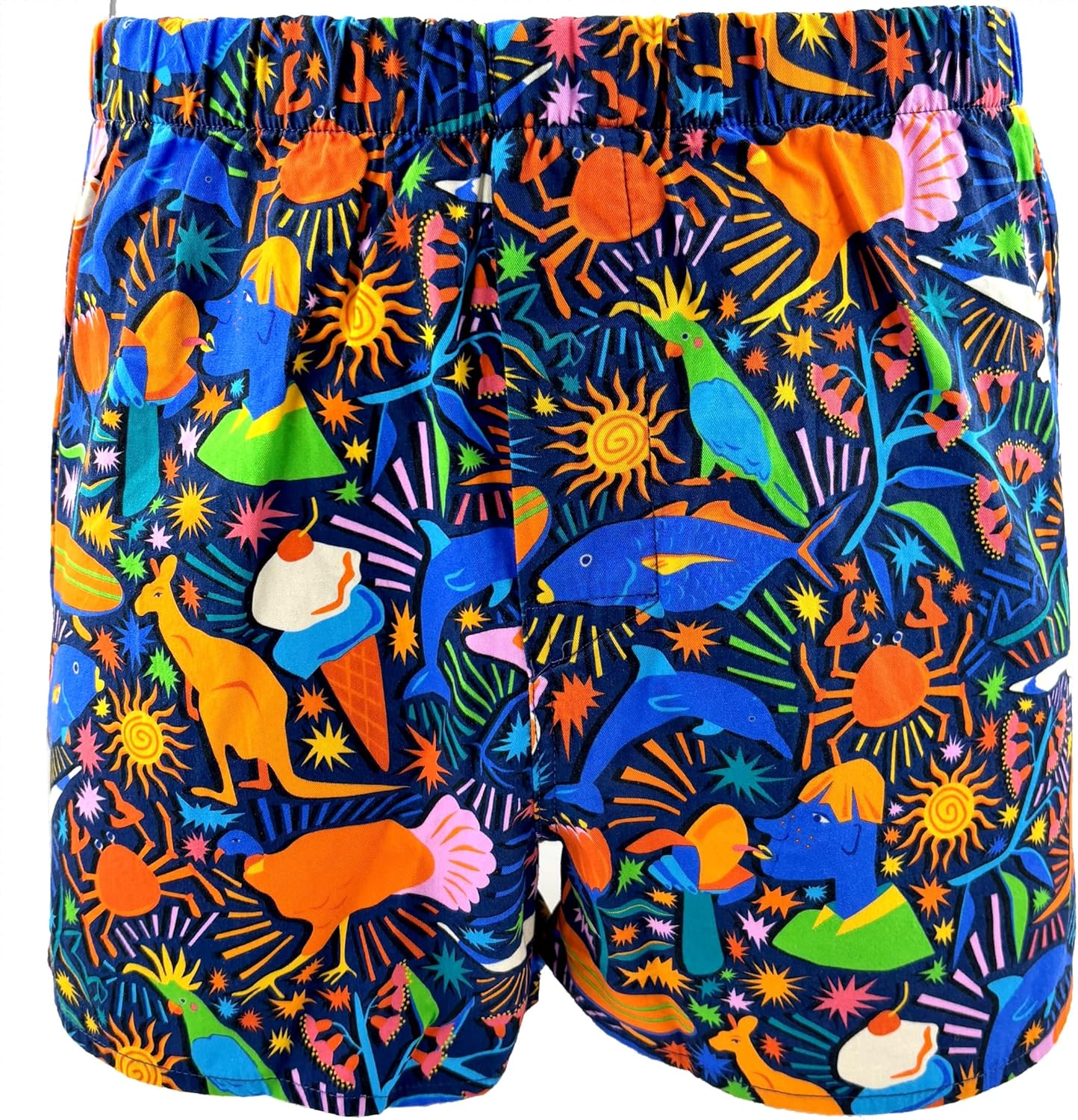 ROCK ATOLL Men's Bright Bold Funny Novelty Print Cotton Boxer Shorts Underwear