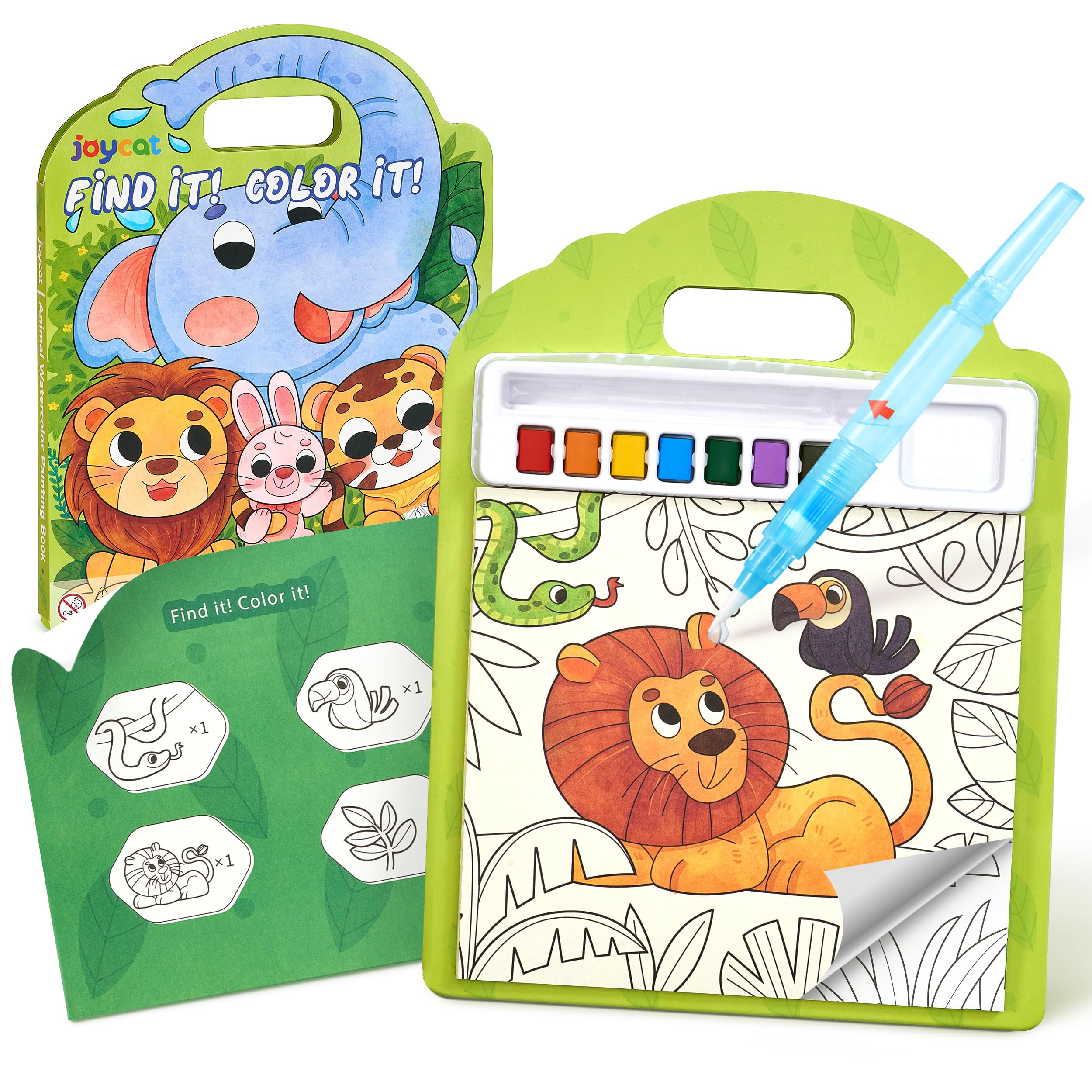JoyCat Find & Color Paint with Water Coloring Books for Toddlers, Educational Seek and Find, No Mess Art & Craft Toy, Fun Learning Activity for Kids Ages 3-5 4-8, Gifts for Girls Boys