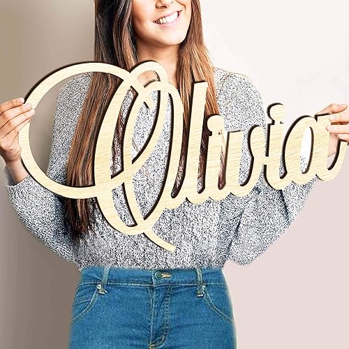 Miniatura 1 de Letrero de madera con nombre personalizado para cuarto de bebé, de 8 a 60 pulgadas, baby shower, letrero de nombre para niño o niña, letrero de