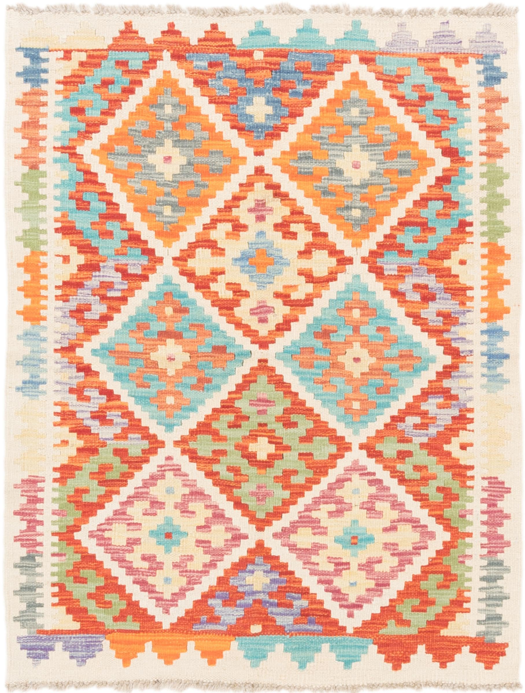 Tapis Kilim Afghan tissé à la main en laine d'orient de qualité supérieure 86x110 cm