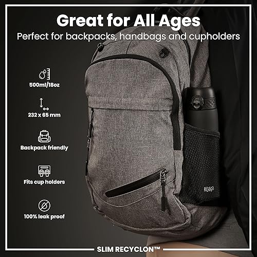 Miniatura 2 de Ion8 Botella de agua, 16.9 fl oz18 oz, a prueba de fugas, fácil de abrir, bloqueo seguro, apto para lavavajillas, sin BPA, funda higiénica, asa de