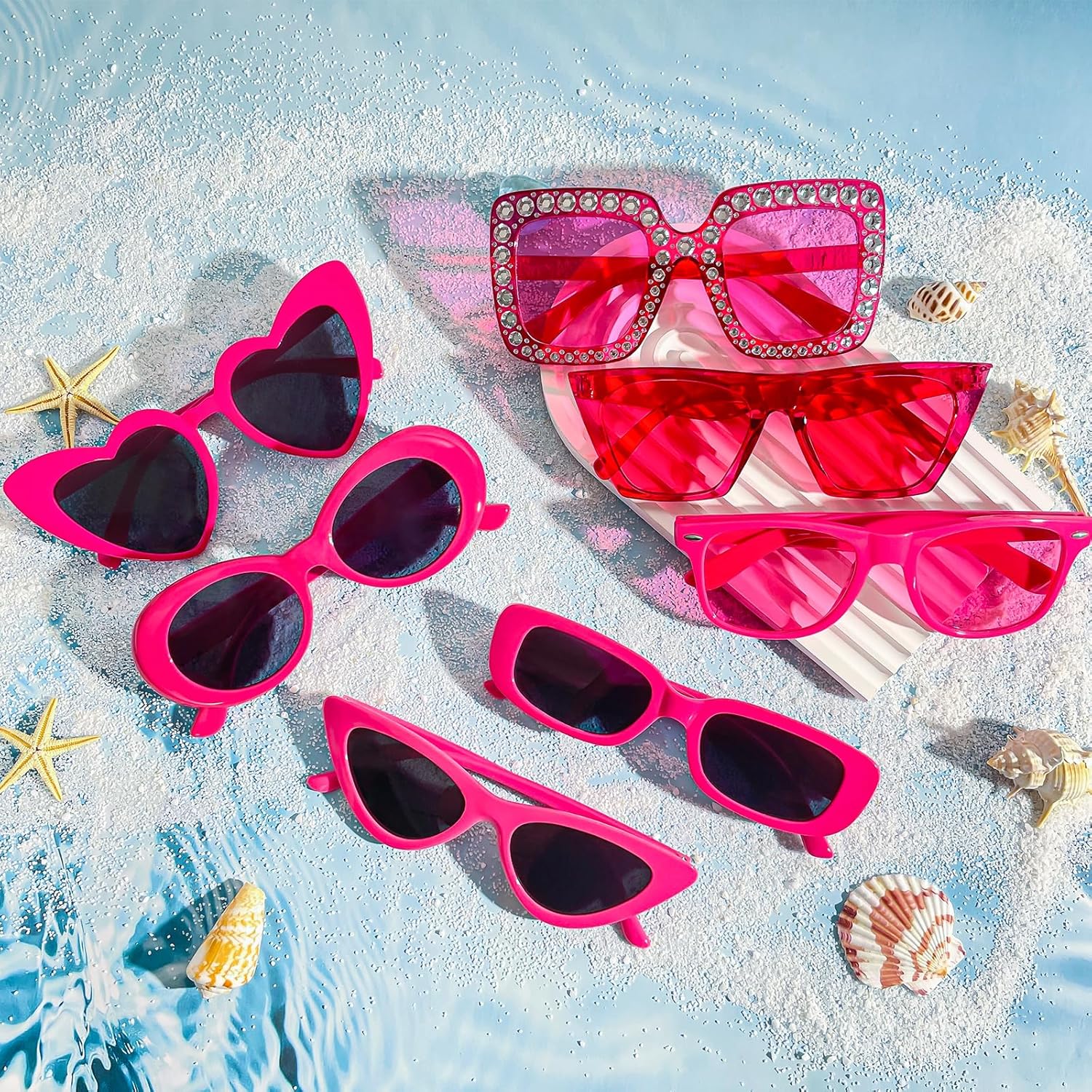 10 Pack Mixed Styles Trendy Retro Sunglasses for Women/Men Party Favors Sungasses Costume Accessories Eyewear Set