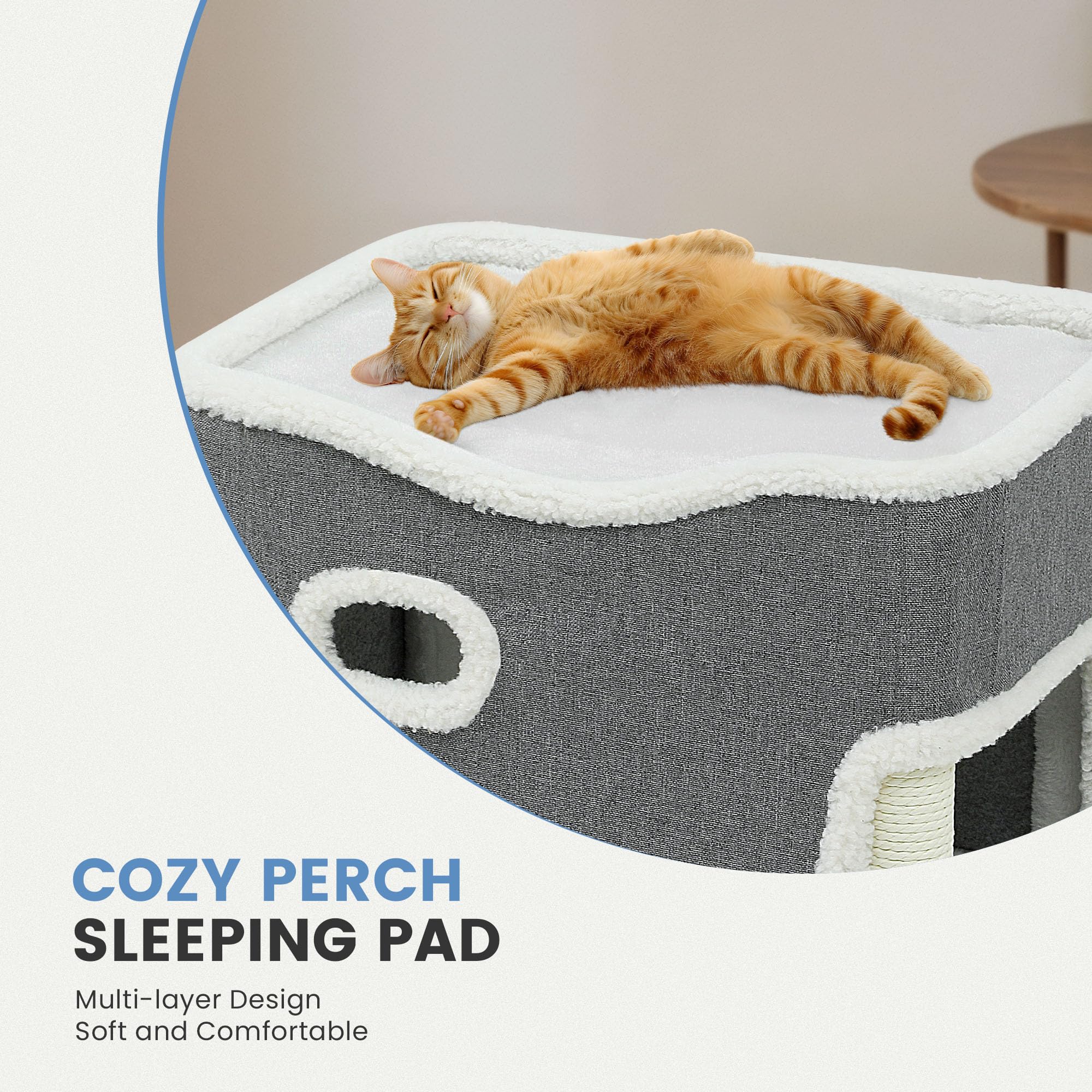 Niche pour Chat d'intérieur Pliable pour Grands Chats avec Surface à gratter pour étagère, Maison pour Chat, Cave, lit pour Chat, Grotte pour Chat, Niche pour Chat