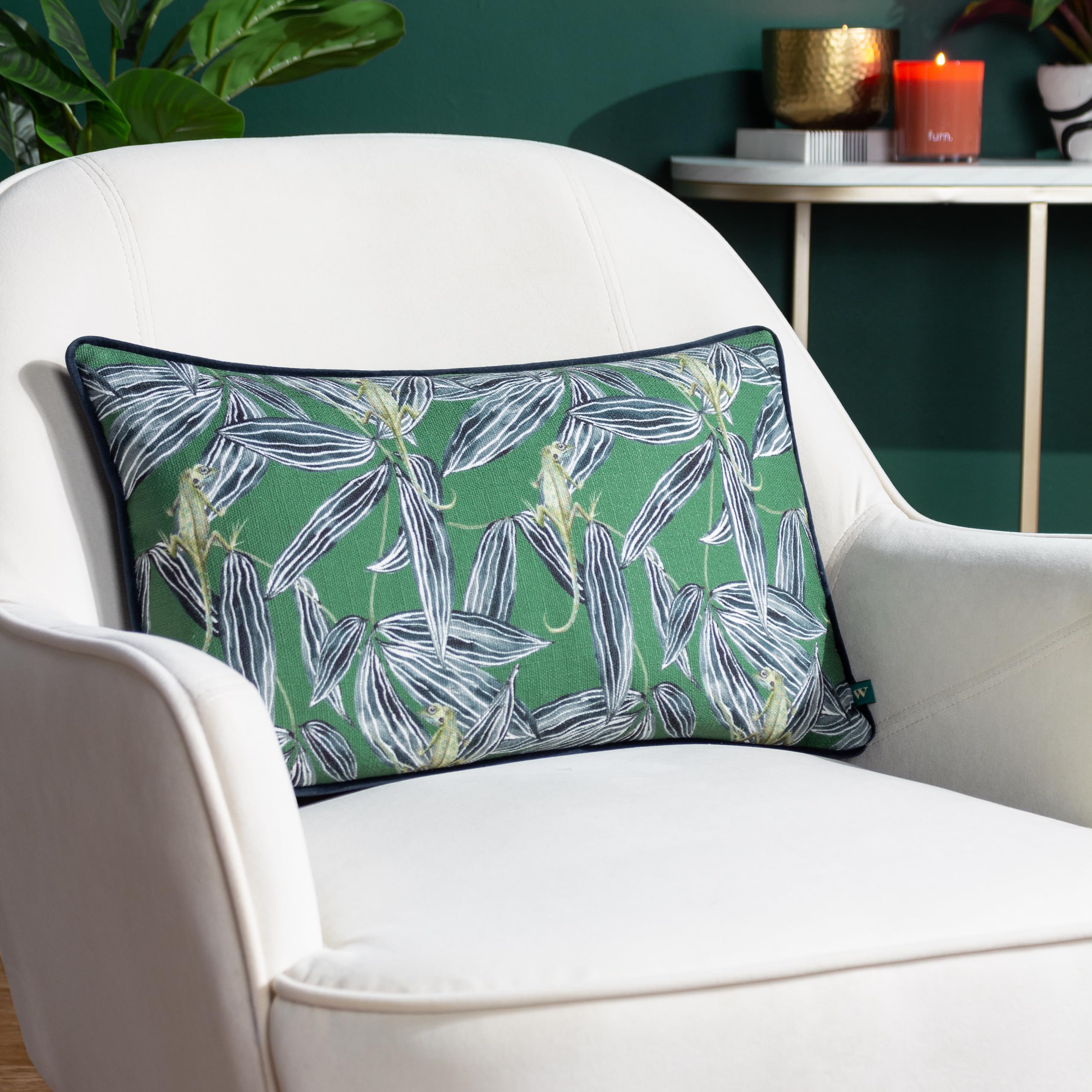 furn. Wylder Tropics Ebons Nkiru Feather Filled Cushion - Twin Pack