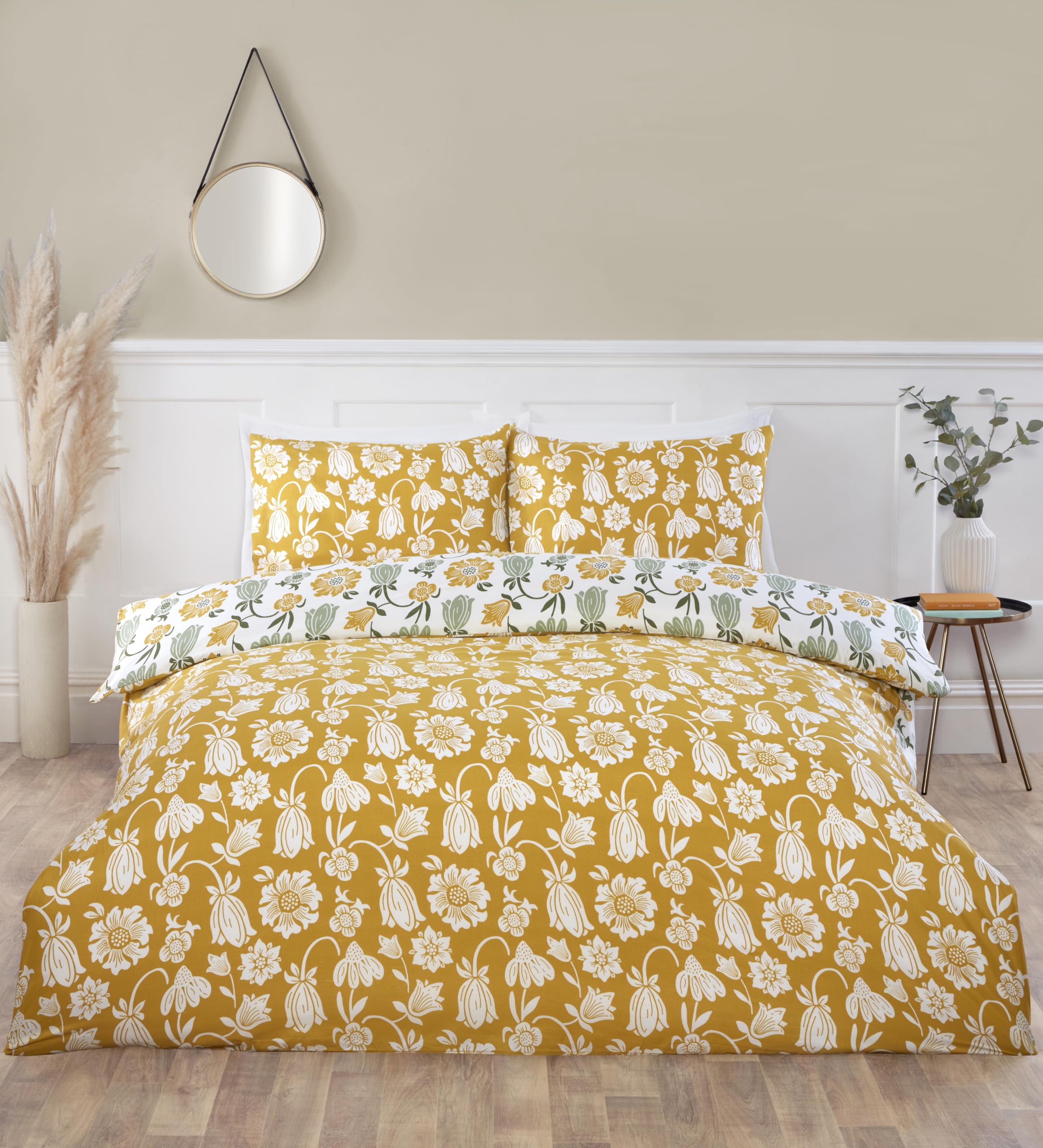 Rapport home Victorian Bloom Floral Microfibre Reversible Double Bedding Set Green - Image 3