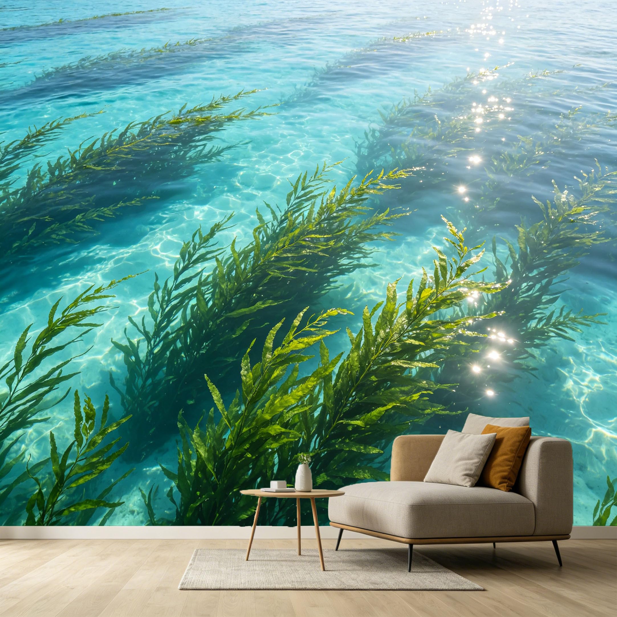 Custom Size Wall Murals Ocean Marine Tropical Kelp Underwater Sunlight SelfAdhesive Wall Fabric Removable Large Wallpaper for Photo Living Room Interior Decor