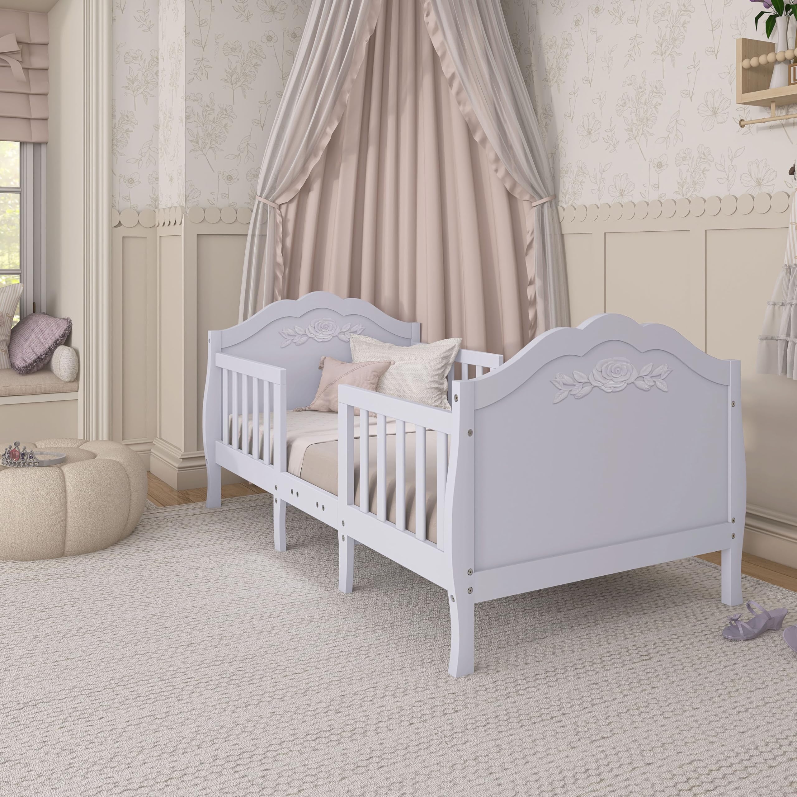 Amazon.com : Sweetpea Baby Rose 3-in-1 Convertible Toddler Bed in